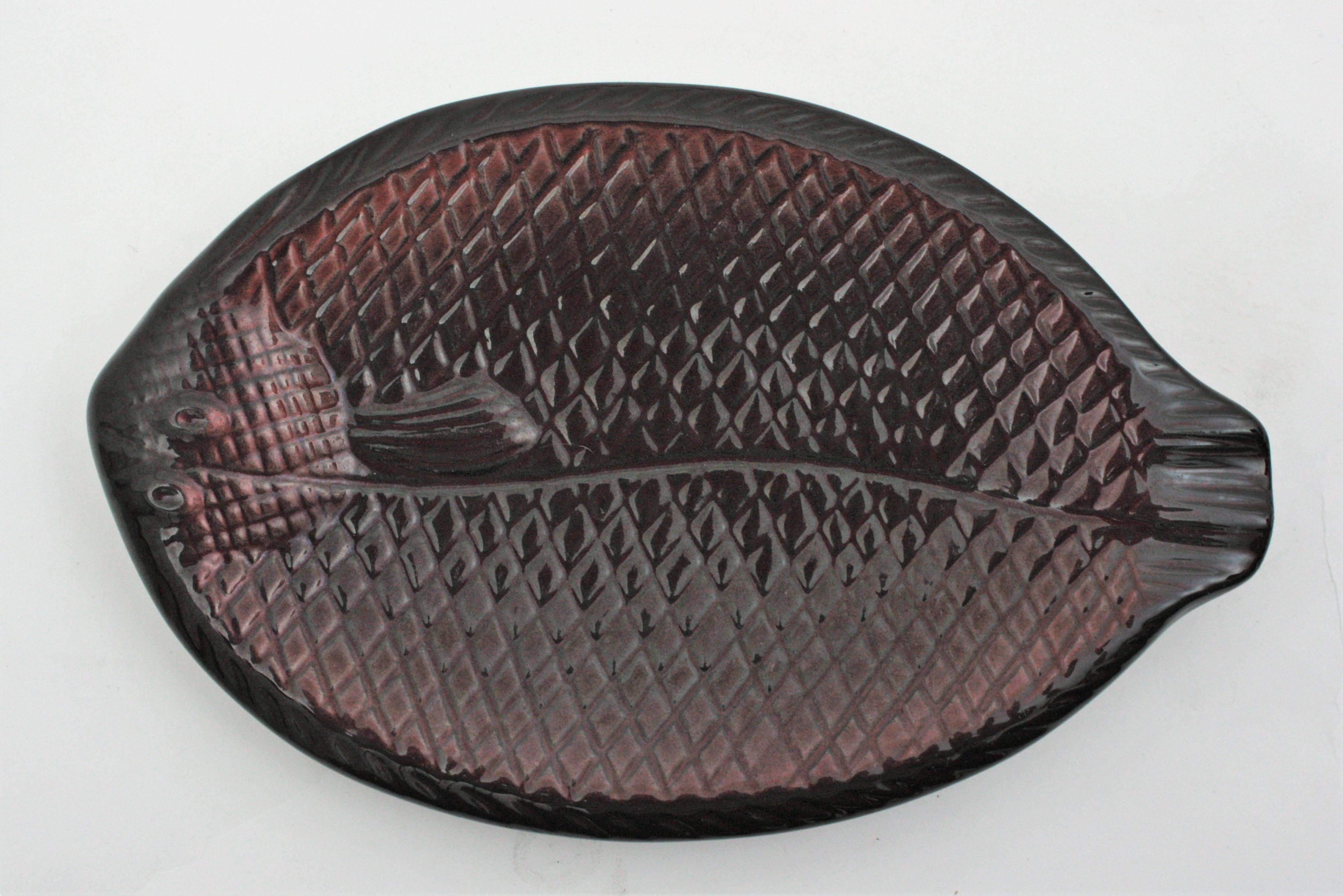 Midcentury Ceramic Fish Plates Wall Composition / Wall Decoration For Sale 2
