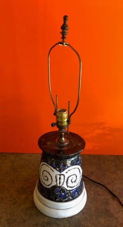 Midcentury Ceramic Geometric Lamp by Chilo Inch
