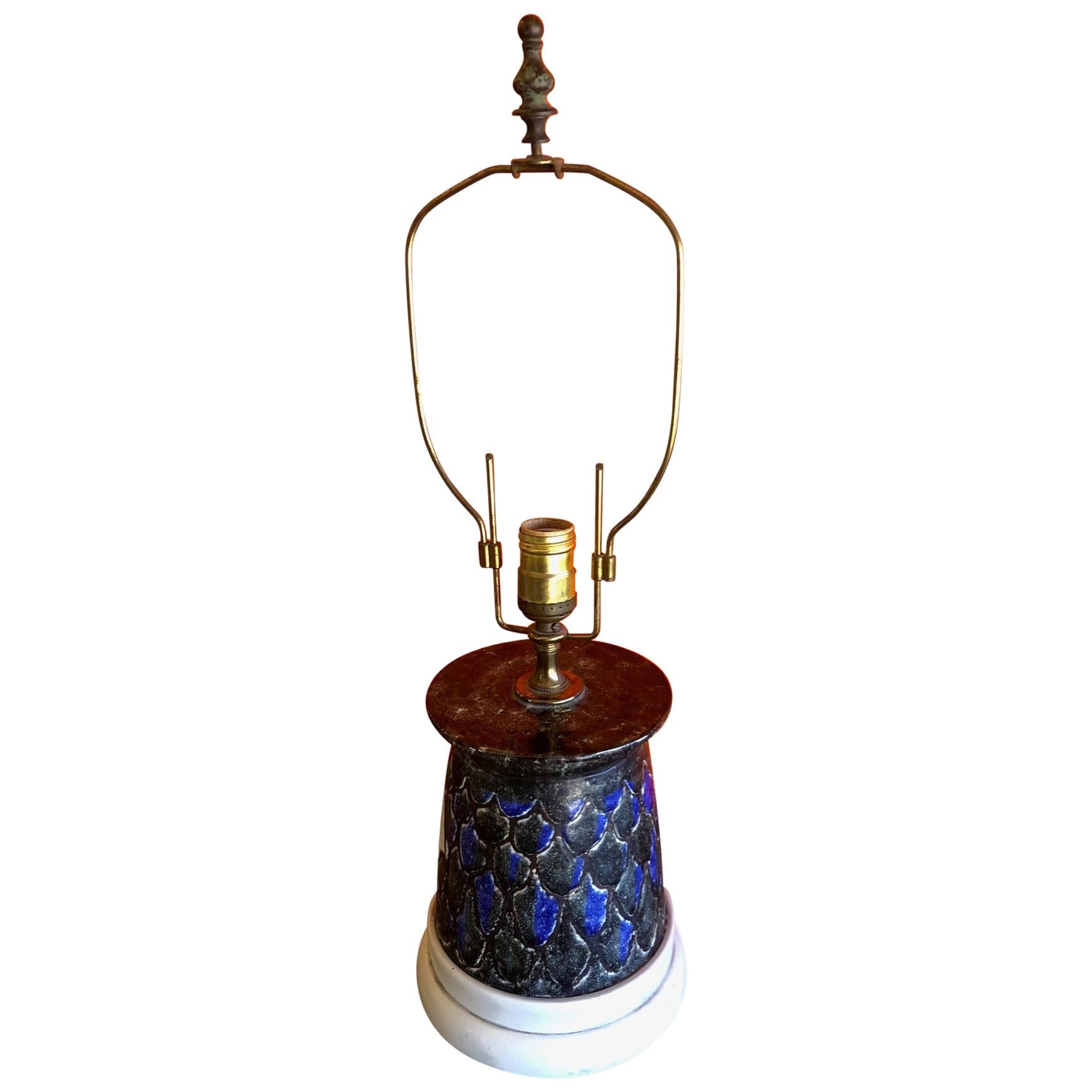 Midcentury Ceramic Geometric Lamp by Chilo Inch