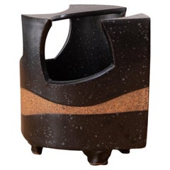 Vaso scultura Ikebana in ceramica del Medioevo, Giappone 1960