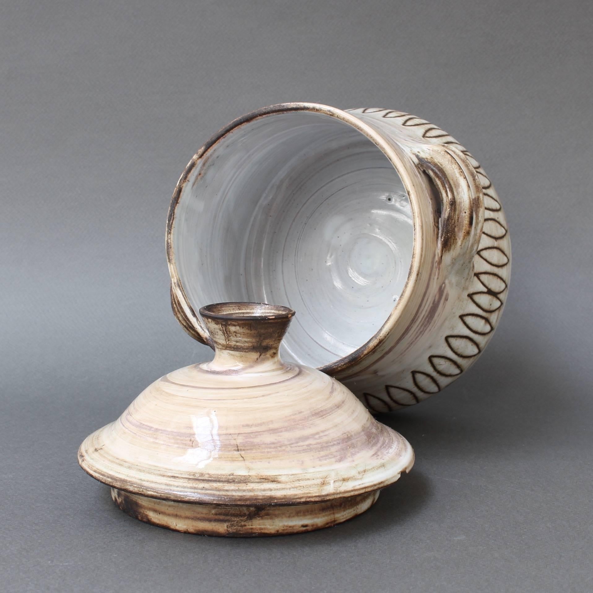 French Midcentury Ceramic Jar with Lid by Jacques Pouchain Atelier Dieulefit, c. 1960s