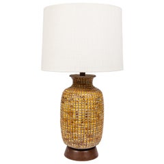 Midcentury Ceramic Lamp with Inset Tiles