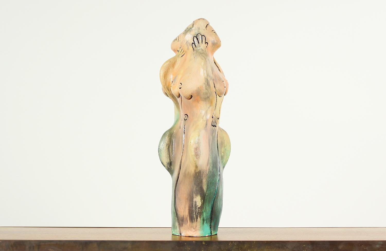 American Mid-Century Ceramic Nude Women Sculpture For Sale