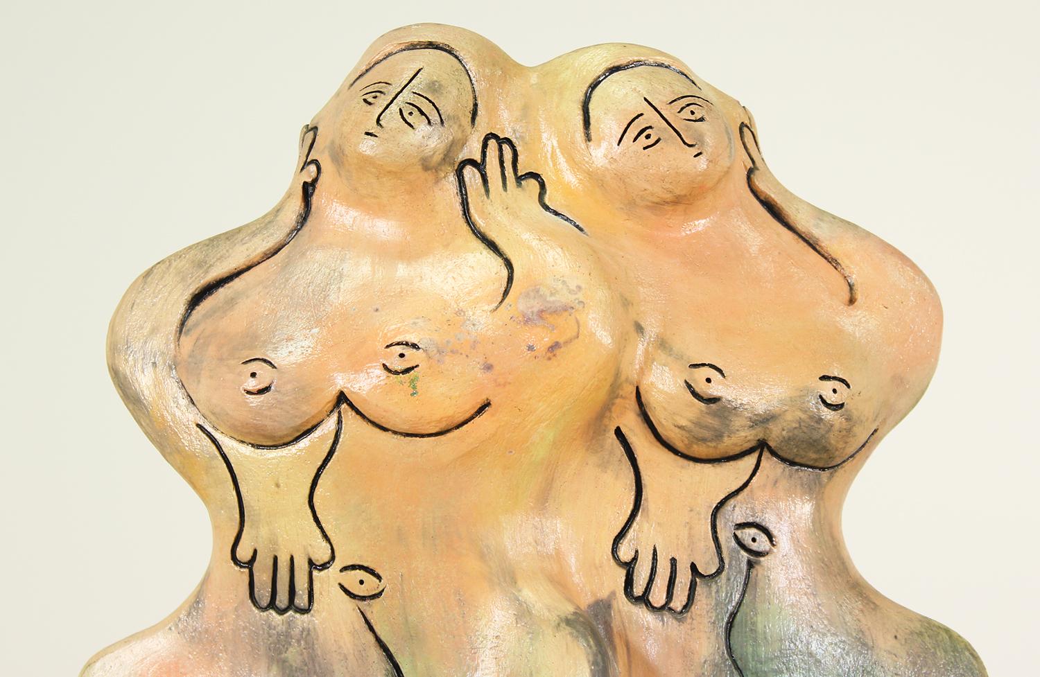 Mid-20th Century Mid-Century Ceramic Nude Women Sculpture For Sale