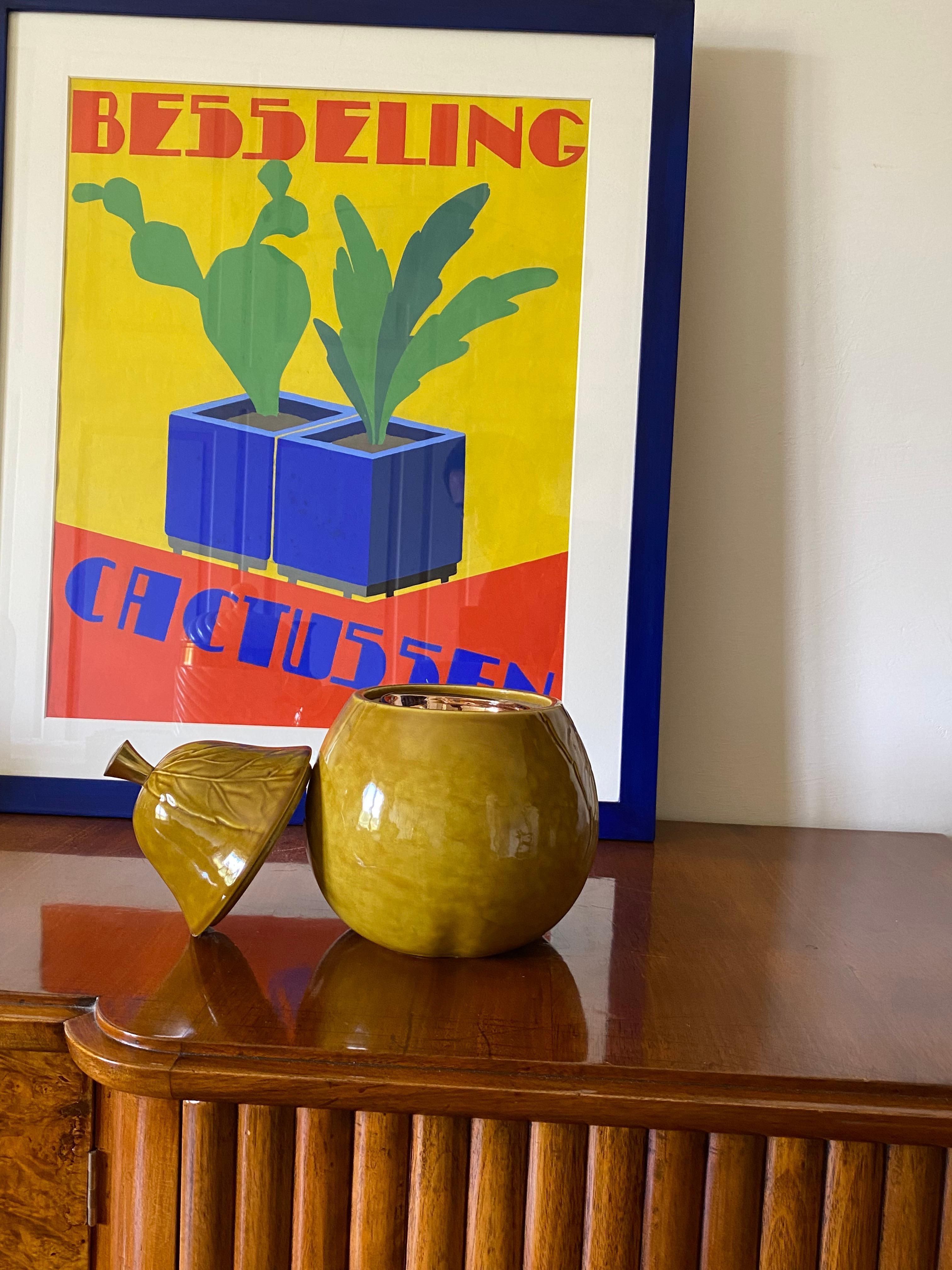 Midcentury ceramic pear shaped ice bucket, France 1960s In Excellent Condition For Sale In Firenze, IT