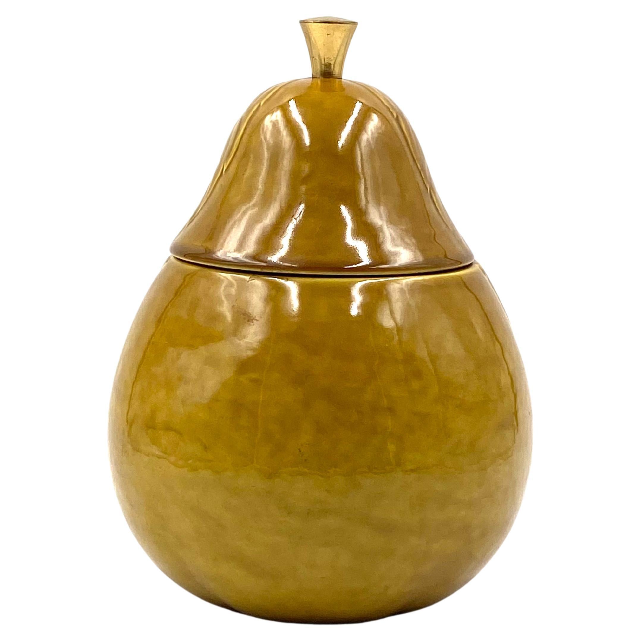 Midcentury ceramic pear shaped ice bucket, France 1960s