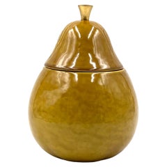 Vintage Midcentury ceramic pear shaped ice bucket, France 1960s