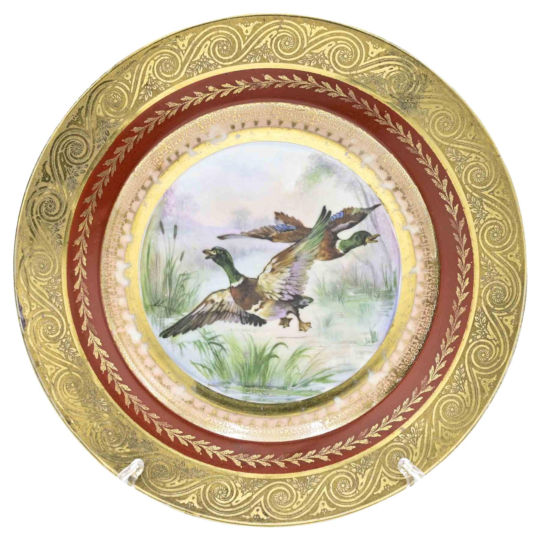 Assiette en céramique du milieu du siècle avec oiseau par Richard Ginori, années 1950