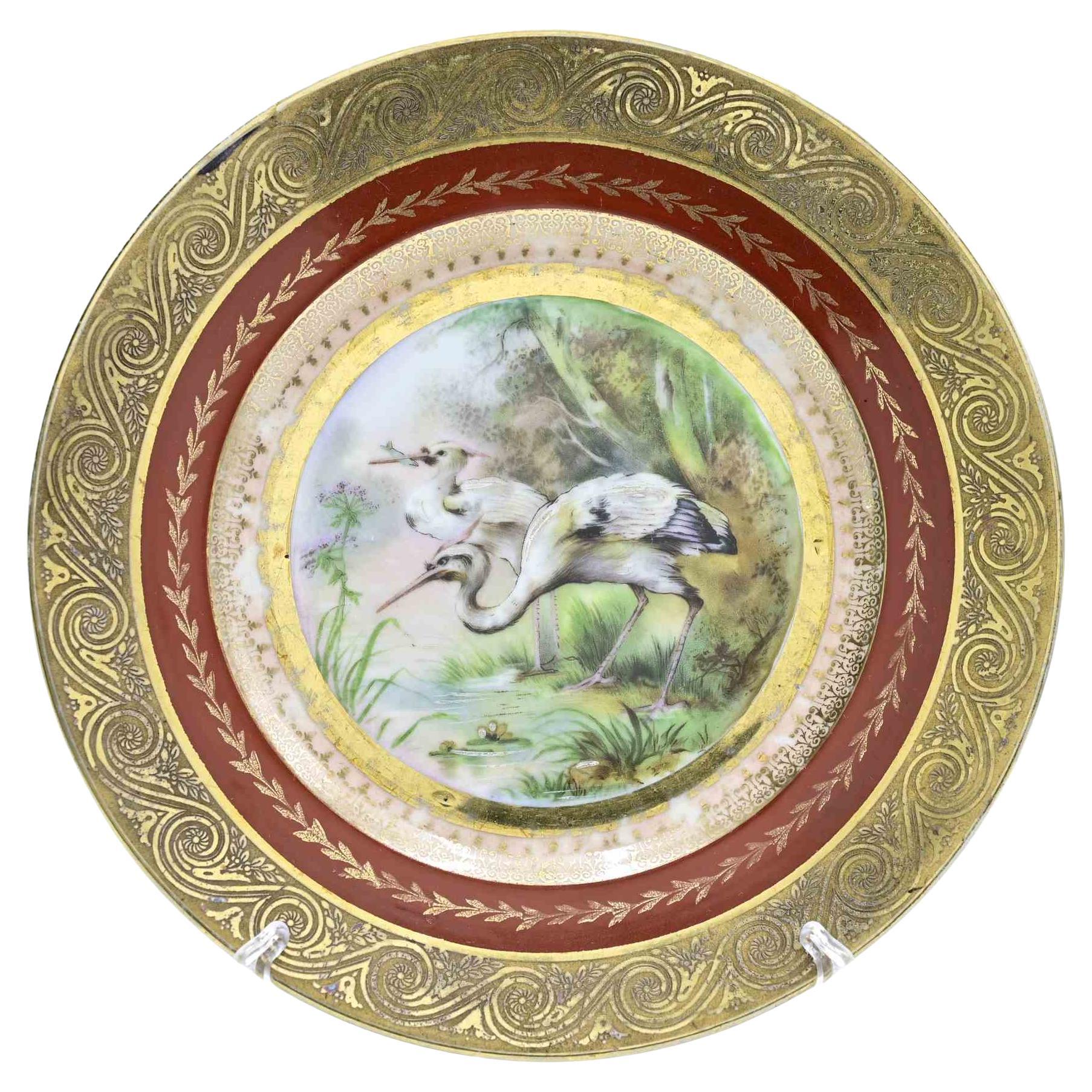 Assiette en céramique du milieu du siècle avec oiseau par Richard Ginori, années 1950