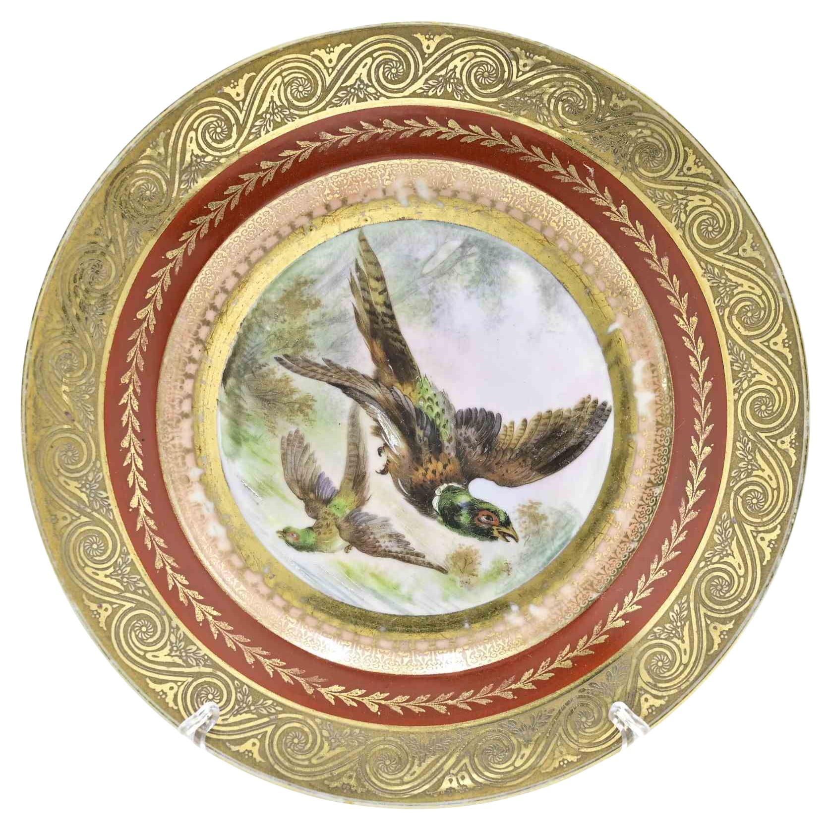 Assiette en céramique du milieu du siècle avec oiseau par Richard Ginori, années 1950