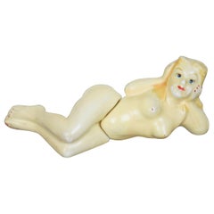 Midcentury Ceramic Risque Nude Pin Up Girl Split Lady Salt and Pepper Shakers