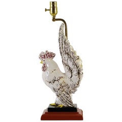 Midcentury Ceramic Rooster Table Lamp USA, 1940s