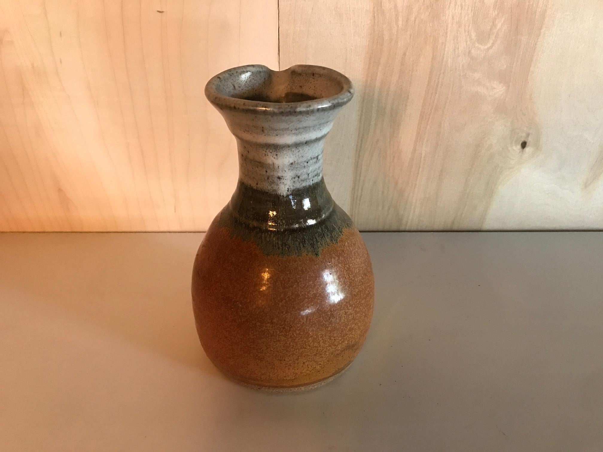 Midcentury ceramic studio pottery art vintage pitcher. Great condition.