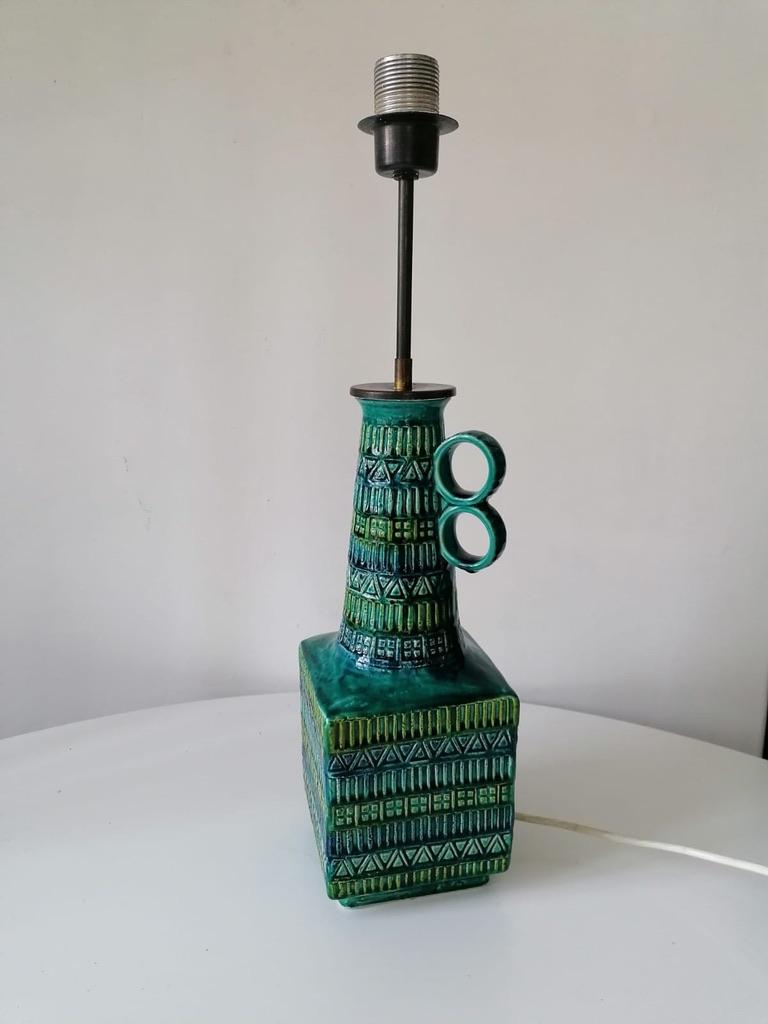 Midcentury Ceramic Table Lamp Attributed to Bitossi For Sale 1