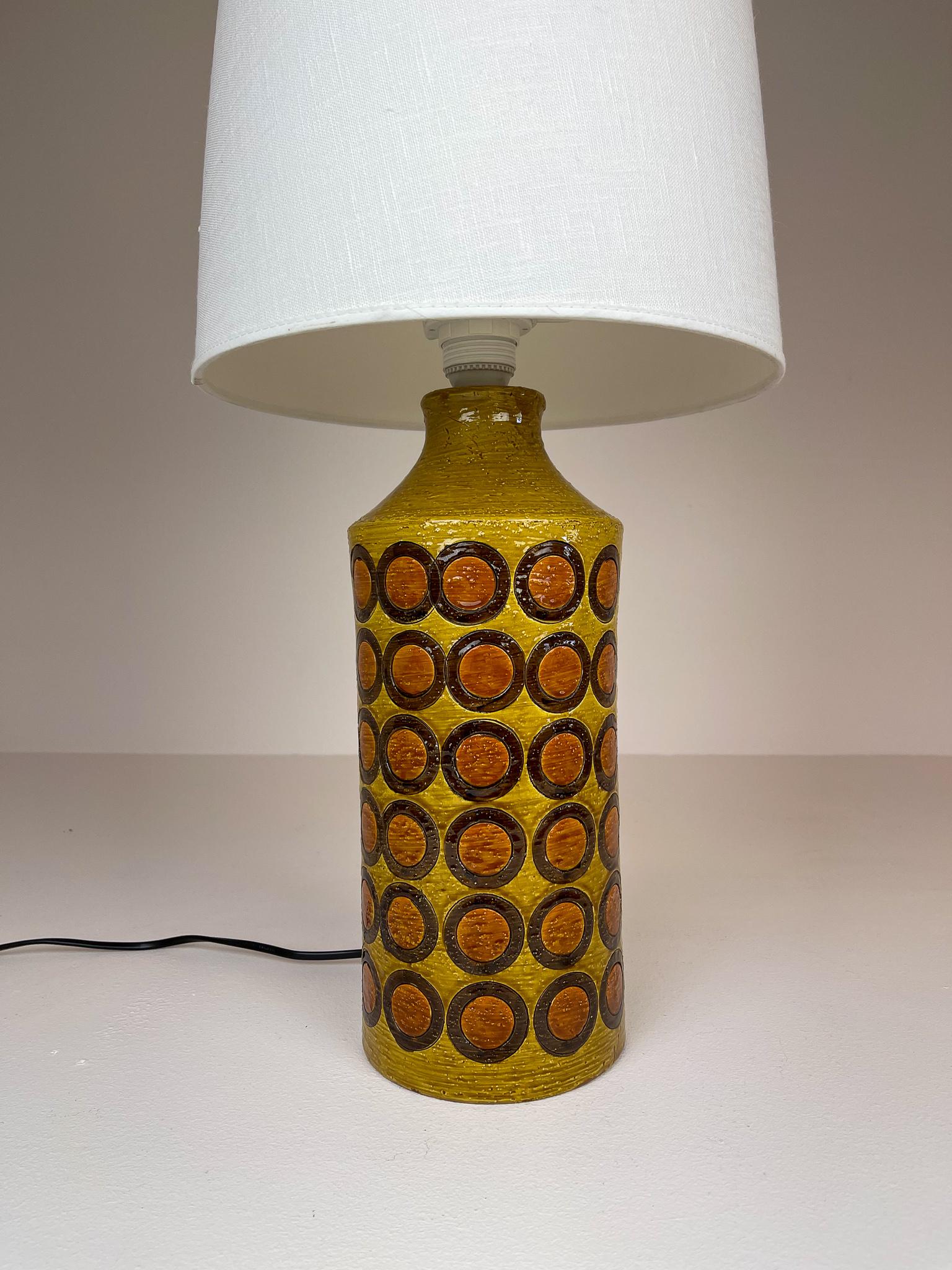 Mid-Century Modern Lampe de bureau en céramique du milieu du siècle dernier, Bergbom Bitossi, Italie en vente