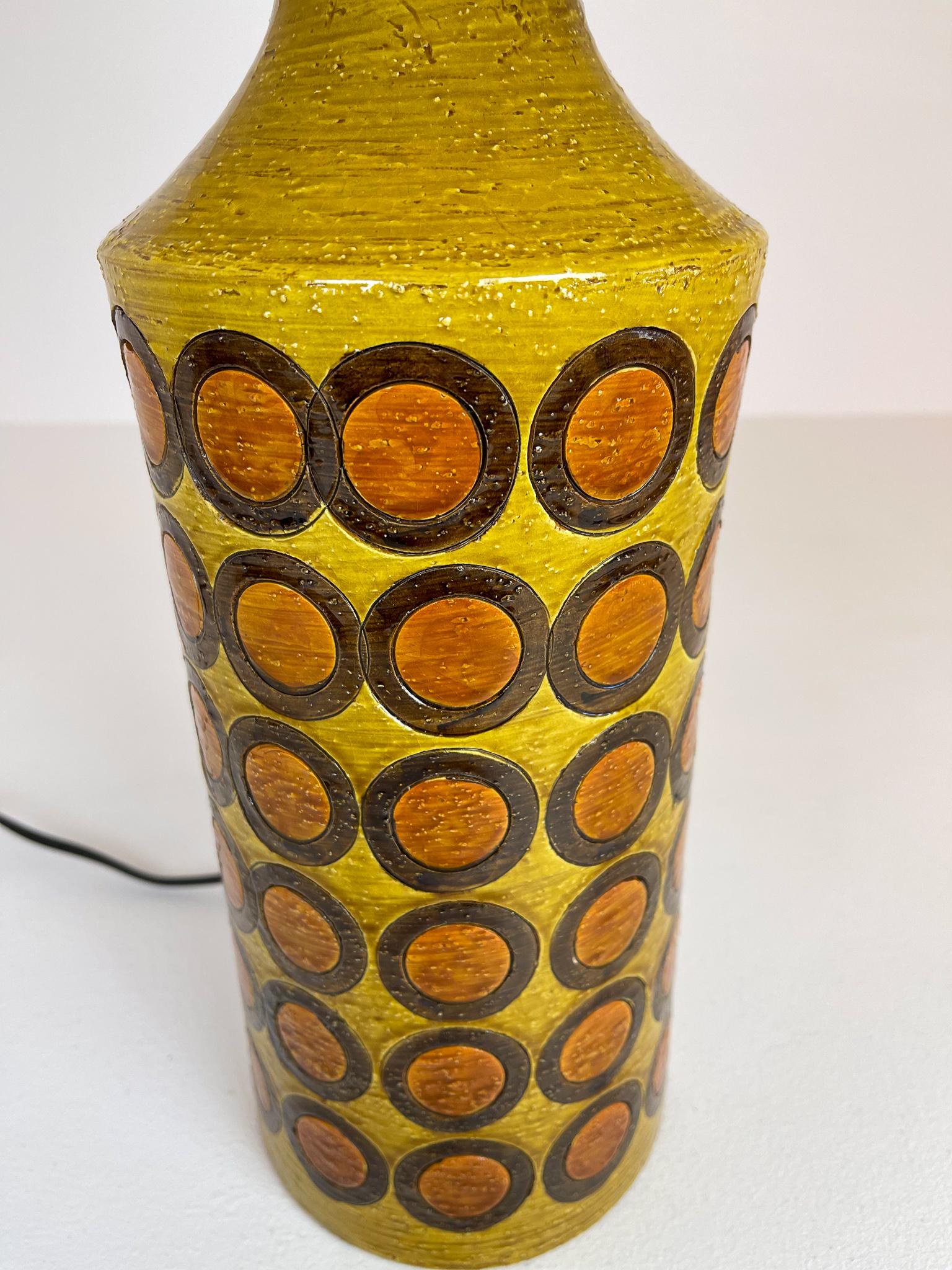 Midcentury Ceramic Table Lamp Bergbom Bitossi, Italy In Good Condition For Sale In Hillringsberg, SE