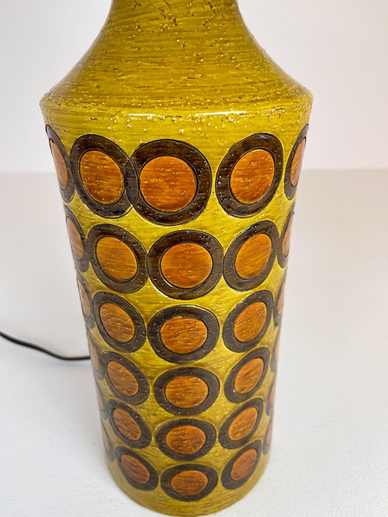 Mid-20th Century Midcentury Ceramic Table Lamp Bergbom Bitossi, Italy For Sale