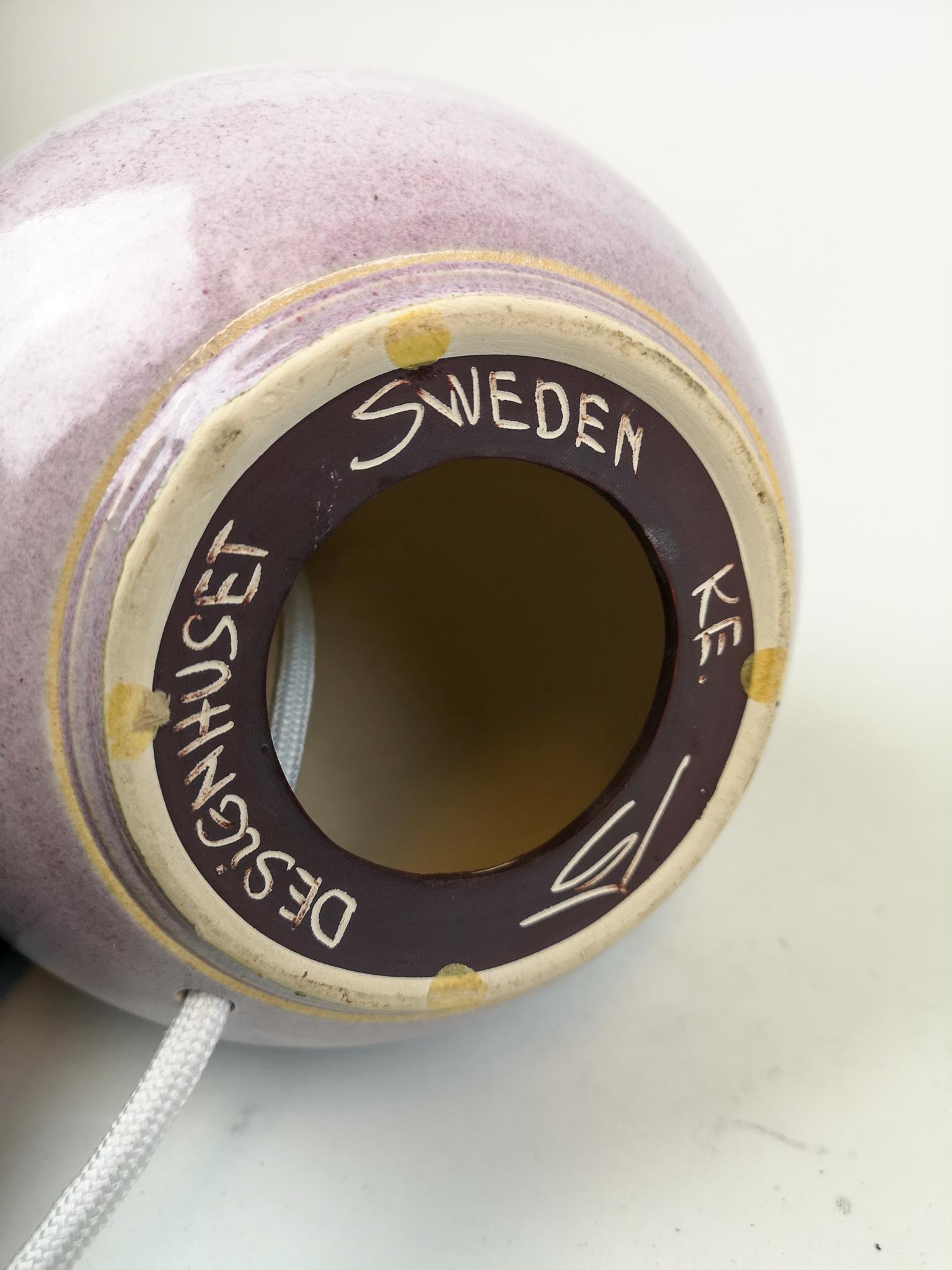 Moderne Keramik-Tischlampe aus der Jahrhundertmitte Carl-Harry Stålhane, Schweden im Angebot 2