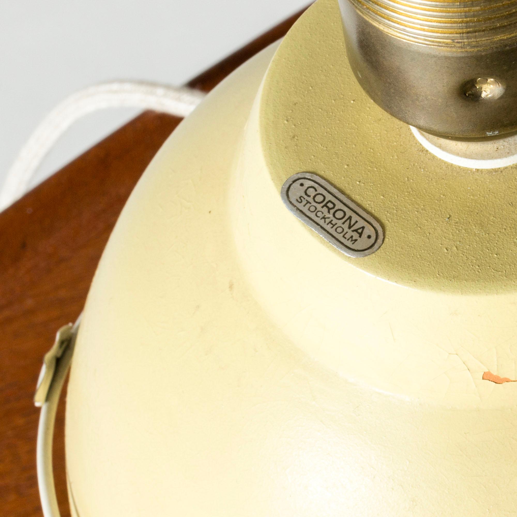 Metallo Lampada da tavolo in ceramica del Medioevo, Corona Belysningskultur, Svezia, anni '40