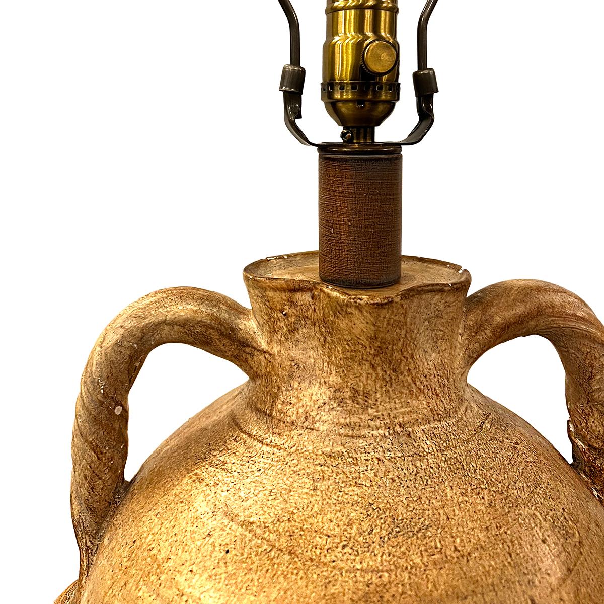 Keramik-Tischlampe aus der Jahrhundertmitte (Mitte des 20. Jahrhunderts) im Angebot