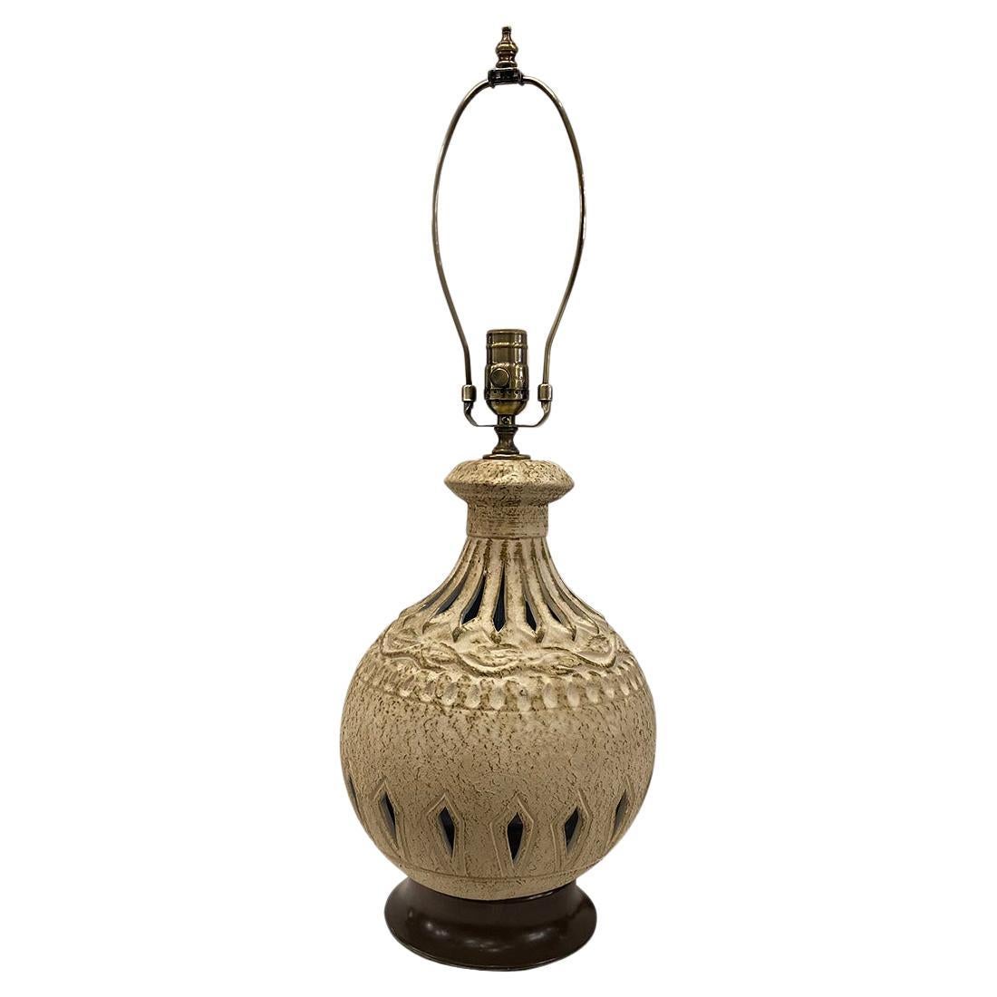 Keramik-Tischlampe aus der Mitte des Jahrhunderts