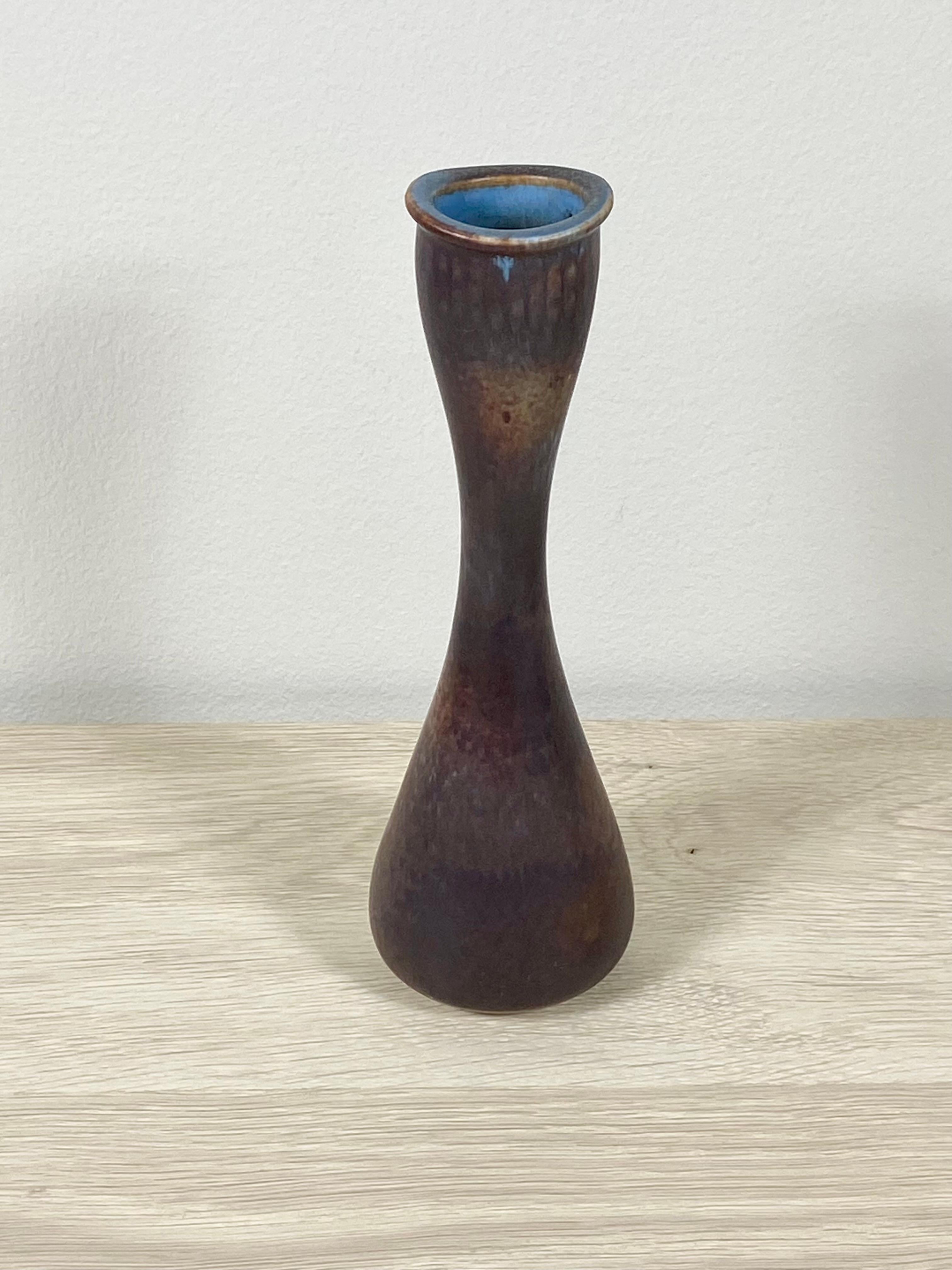 Hand-Carved Midcentury Ceramic Vase by Gunnar Nylund for Rorstrand For Sale