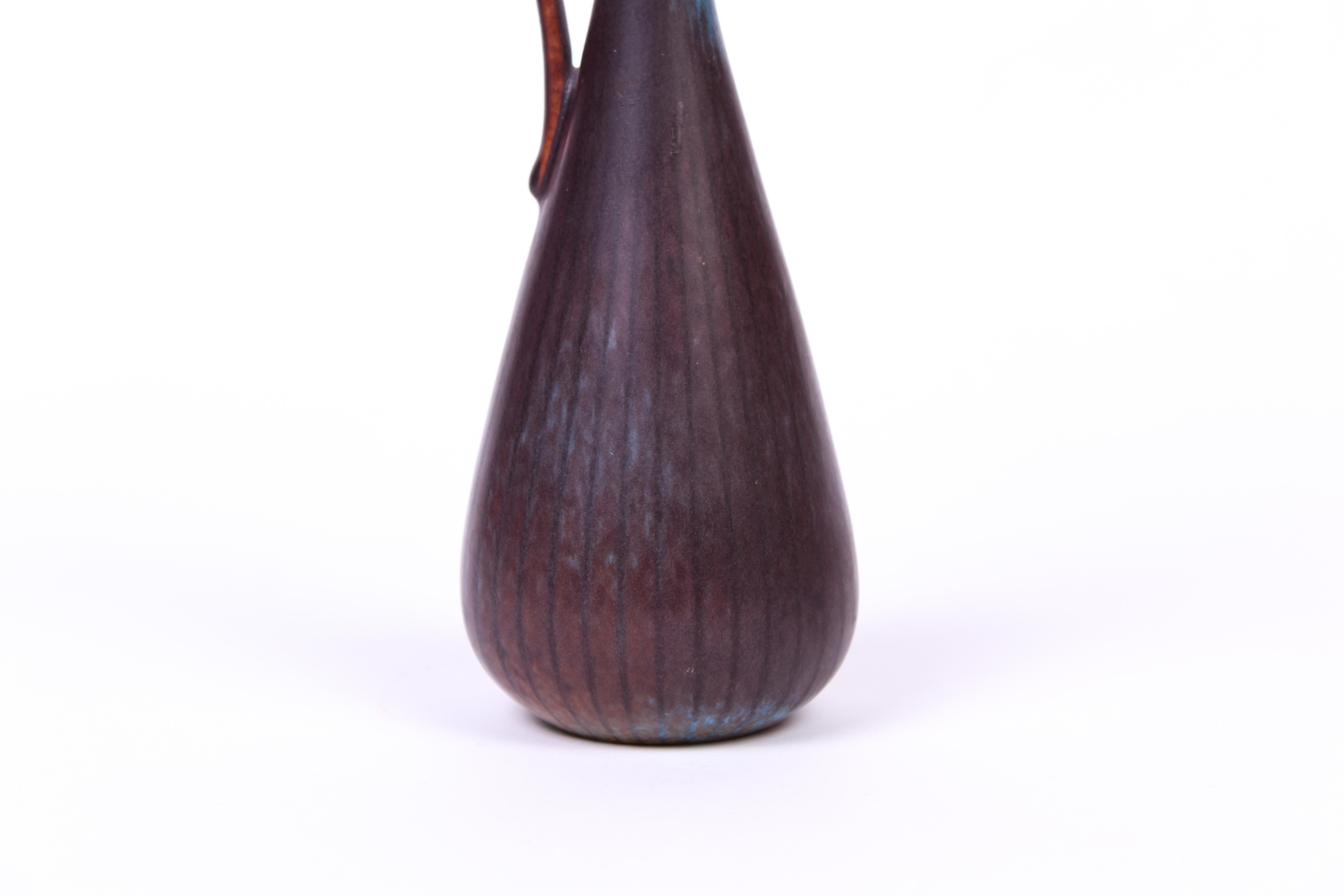 Swedish Midcentury Ceramic Vase with Handle by Gunnar Nylund for Rörstrand For Sale