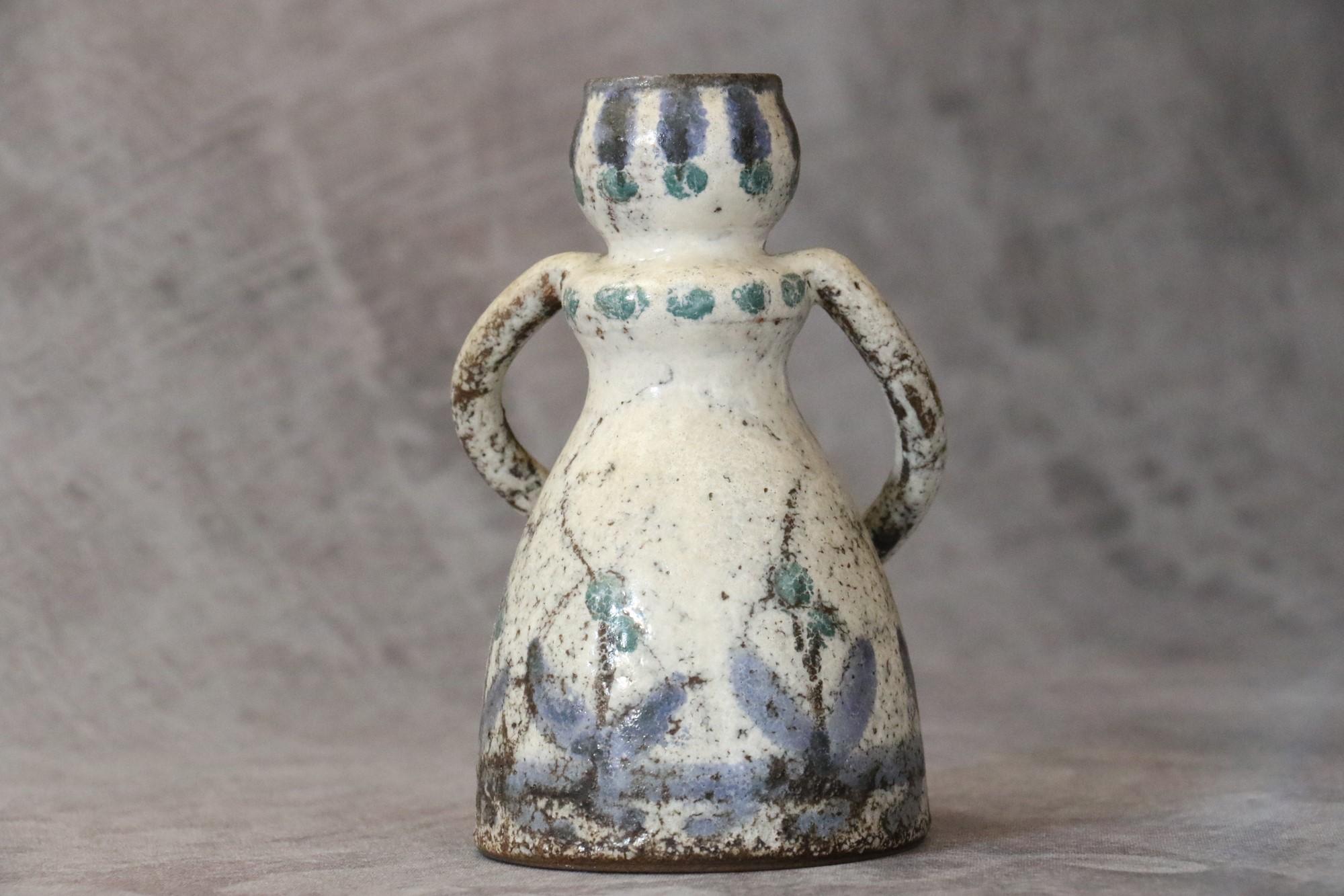 Mid-Century Ceramic Woman by Atelier Le Murier Gustave Reynaud, Vallauris, 1960s For Sale 1