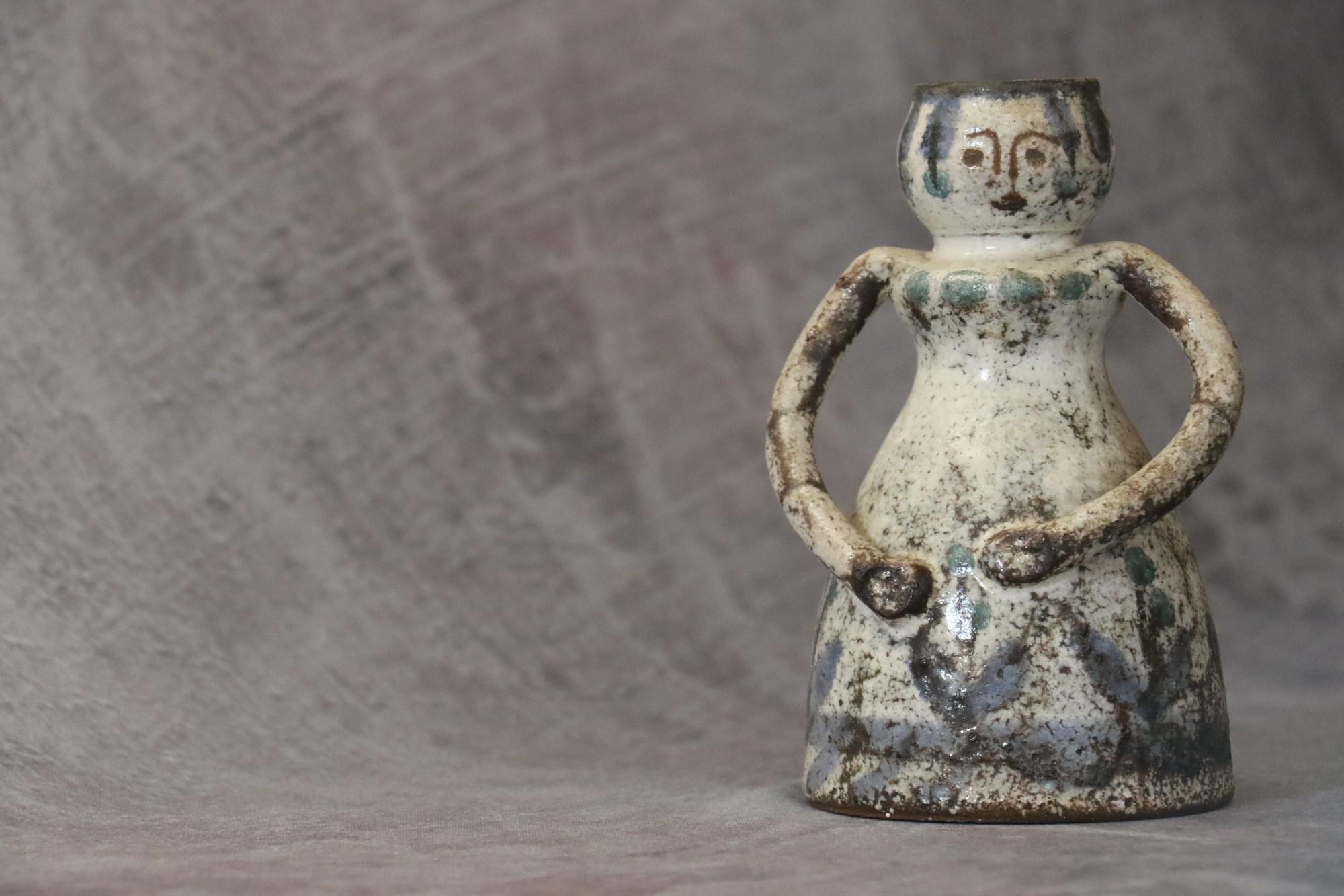 Mid-Century Ceramic Woman by Atelier Le Murier Gustave Reynaud, Vallauris, 1960s For Sale 2