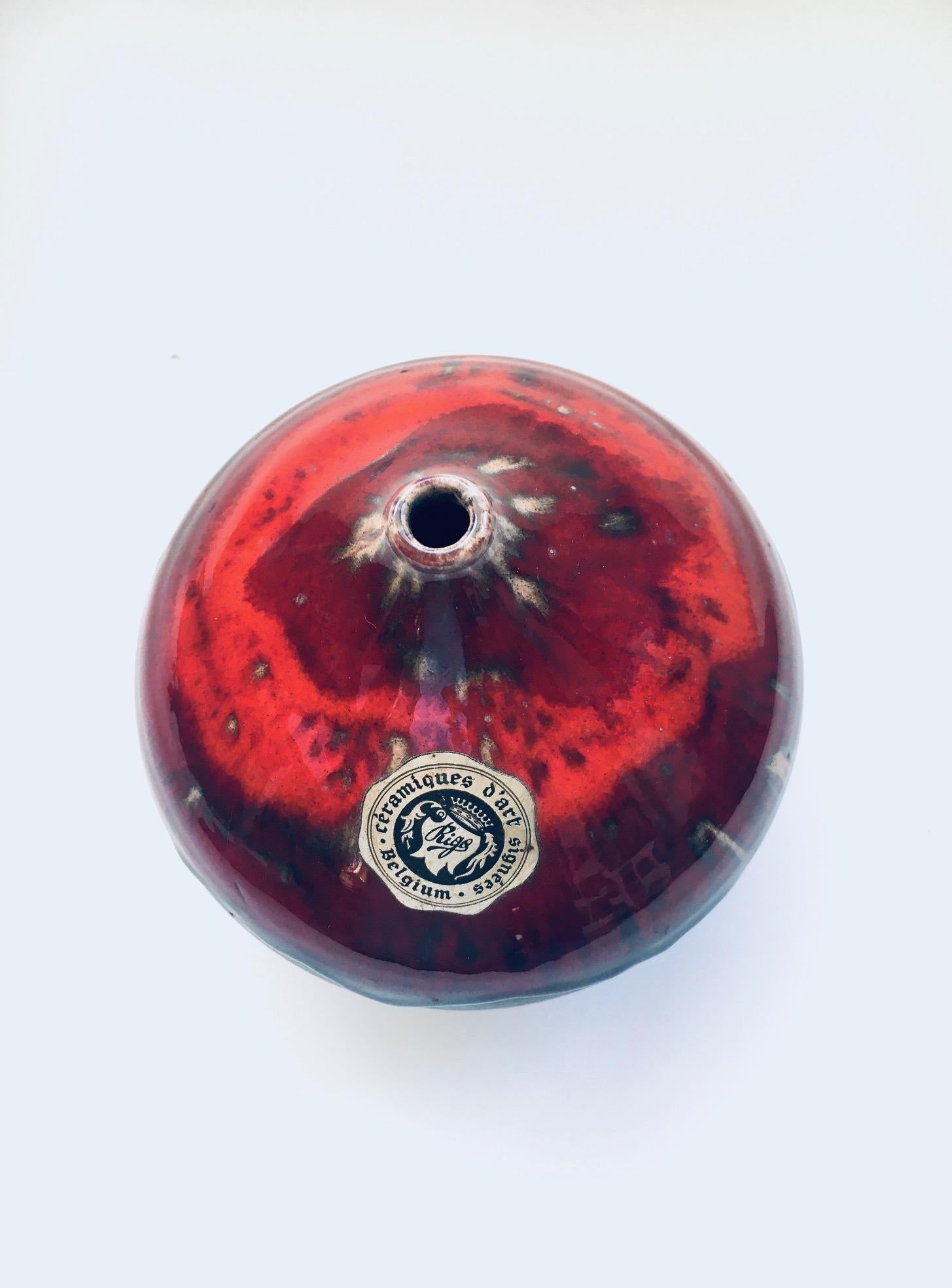 Ceramica Vaso Céramiques d'Art Signé RIGO di metà secolo, Belgio, anni '60 in vendita