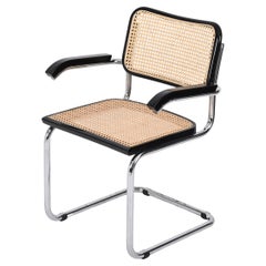 MidCentury Cesca Armchair in Chrome and Straw by Marcel Breuer for Gavina, 1970s