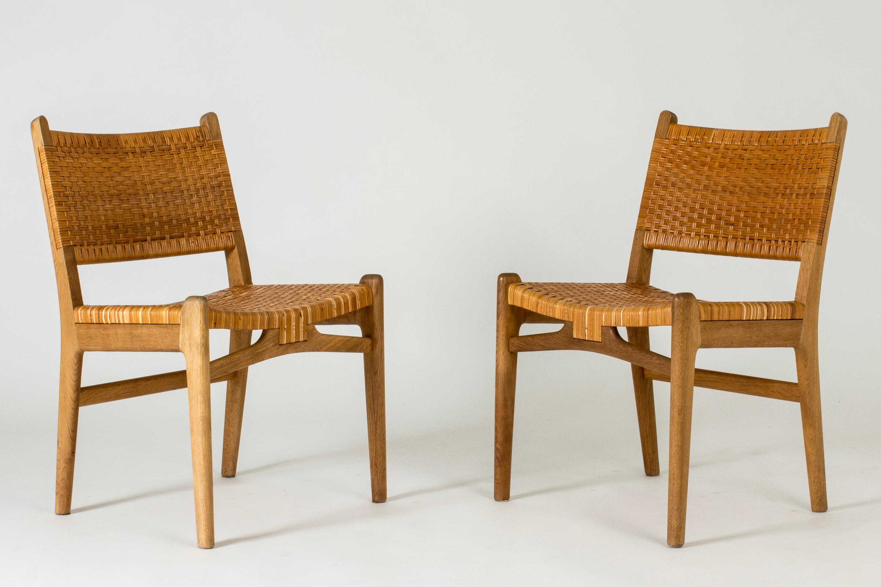 oak rattan dining chairs