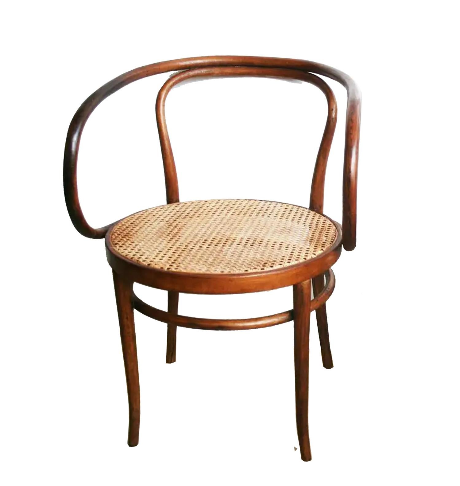 Mid-Century Modern Four Chairs or Archairs  After Thonet  Midcentury  209, Brown Bentwood, 1950s