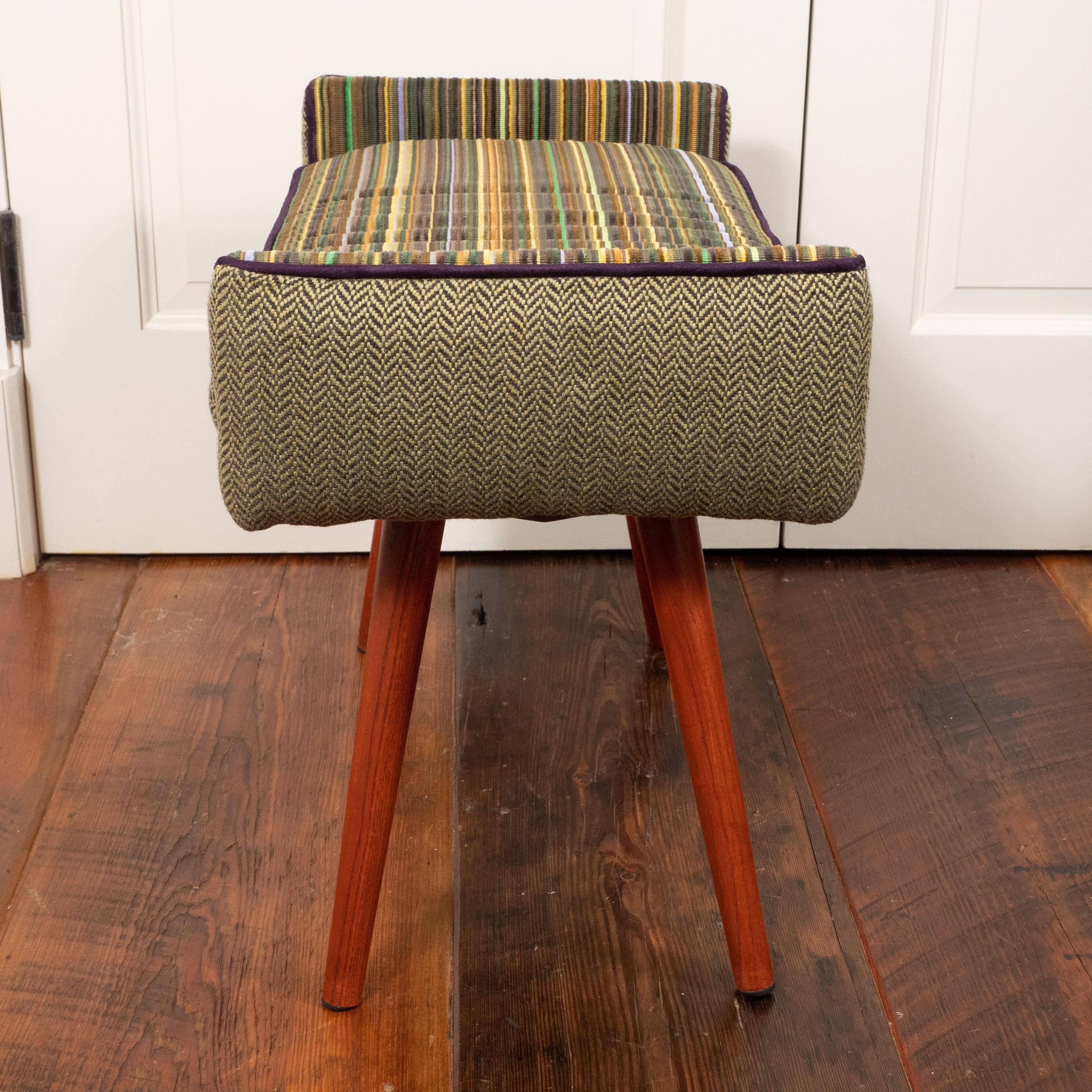 Midcentury Chair and Footstool with New Upholstery 6
