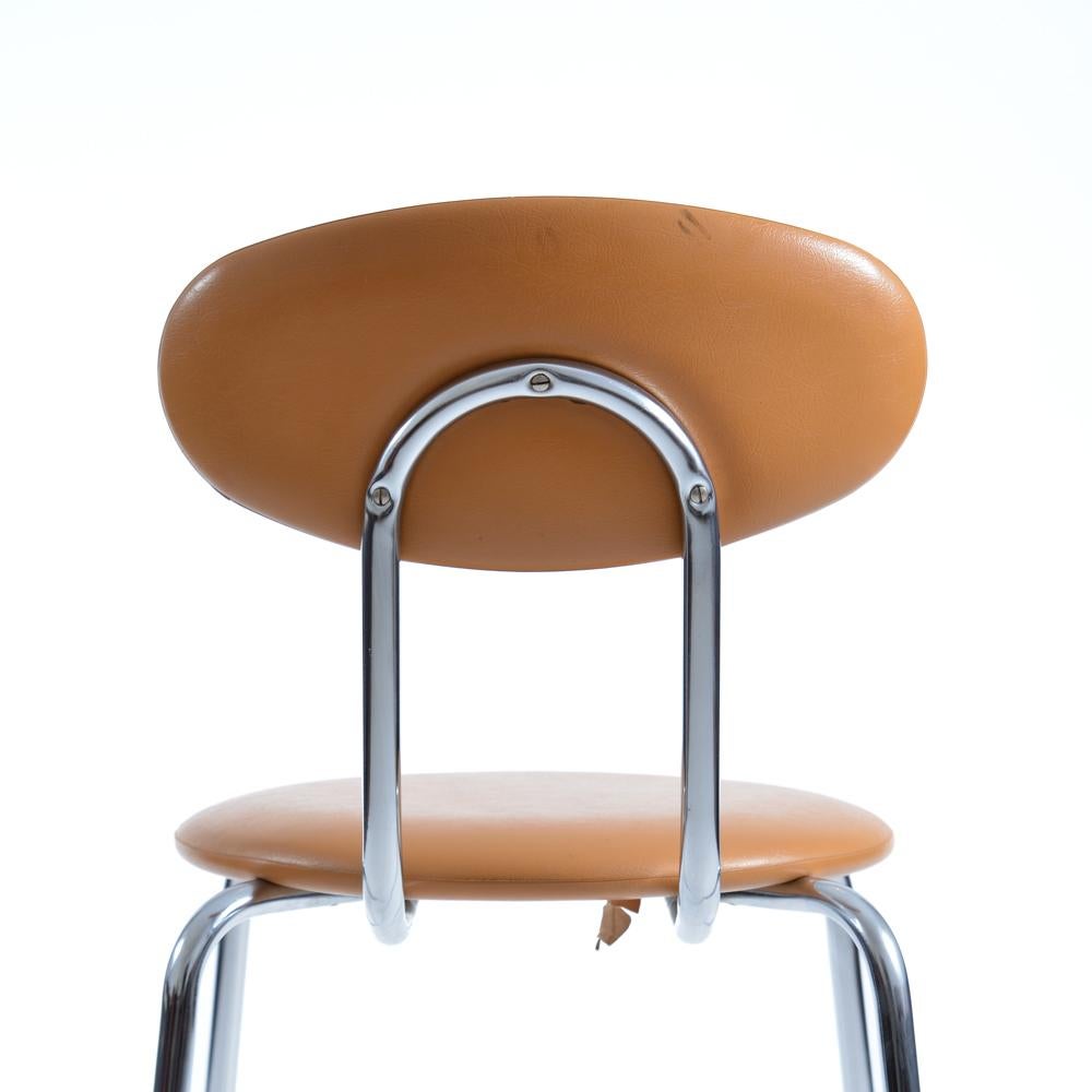 Midcentury Chair By Kovona In Faux Leather And Chrome, Czechoslovakia 1970s For Sale 2