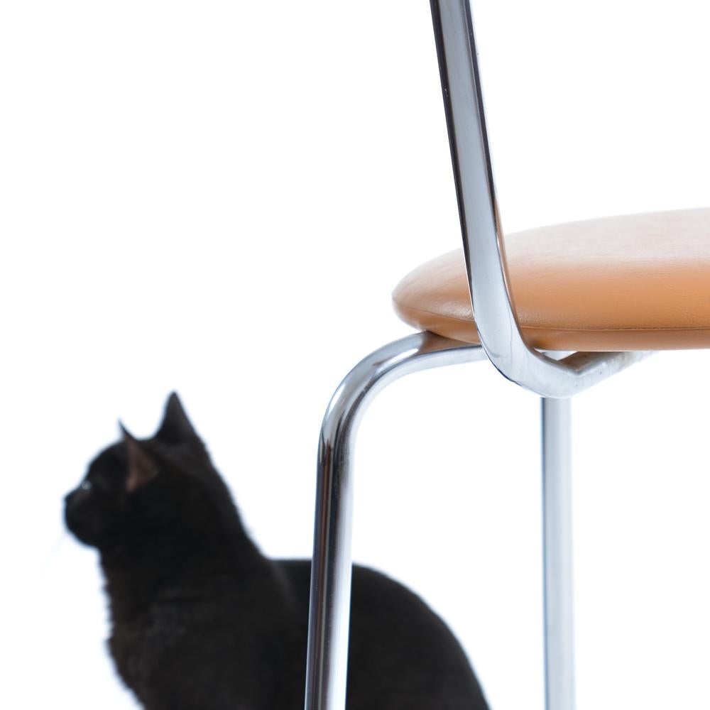 Midcentury Chair By Kovona In Faux Leather And Chrome, Czechoslovakia 1970s For Sale 4
