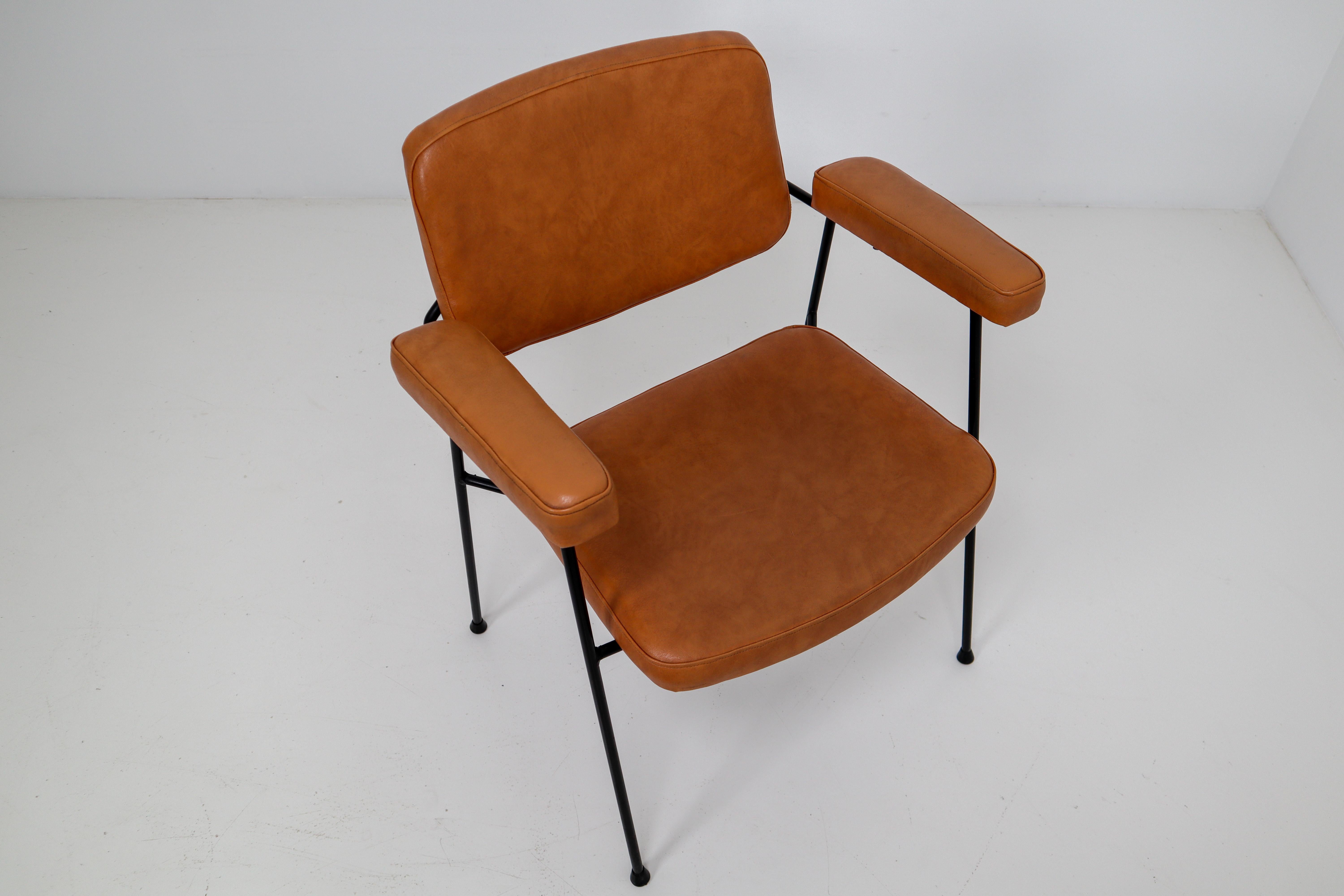 Faux Leather Midcentury Chair 