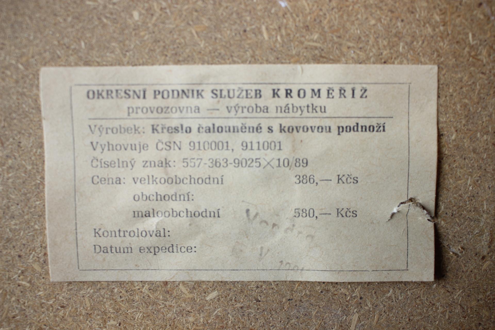 Vintage Chairs by Kroměříž, 1984 For Sale 3