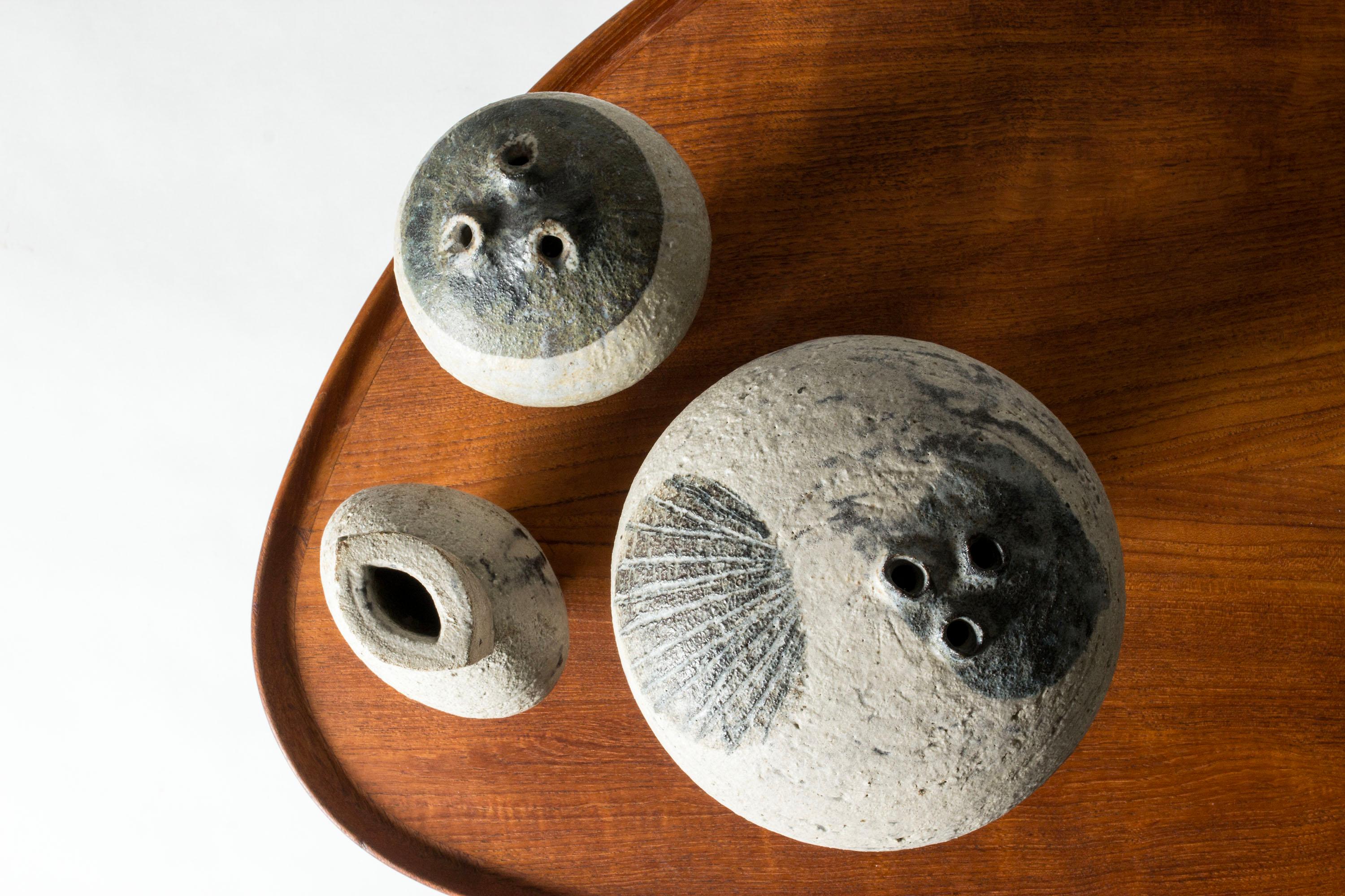 Suédois Sculptures en chamotte du milieu du siècle, Jan De Rooden & Johnny Rolf, Gustavsberg, 1967 en vente