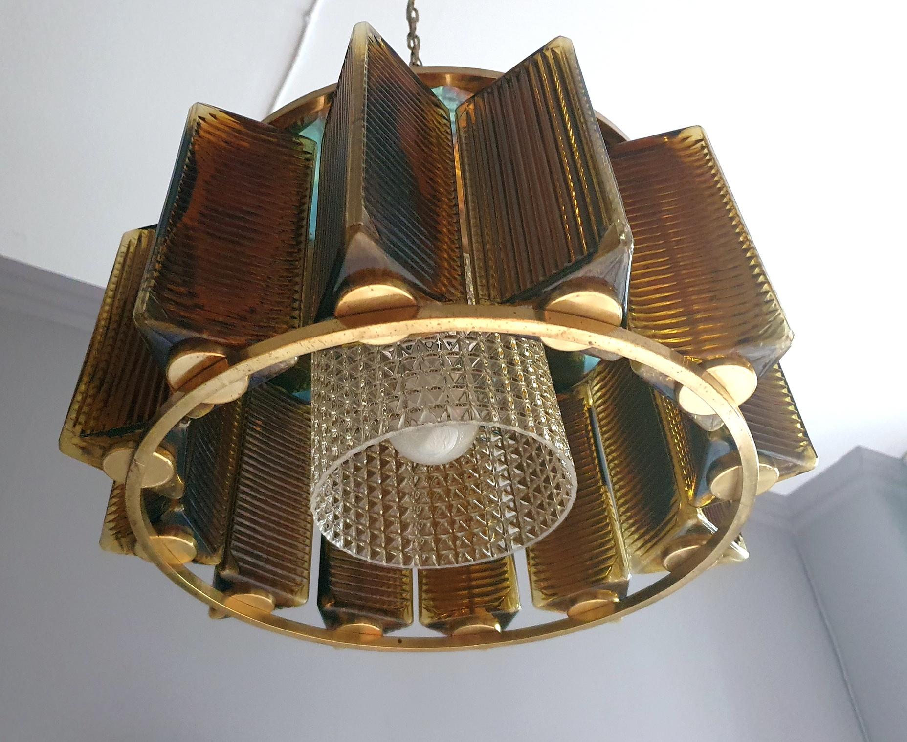 Midcentury Chandelier by Carl Fagerlund  for Orrefors Sweden For Sale 3