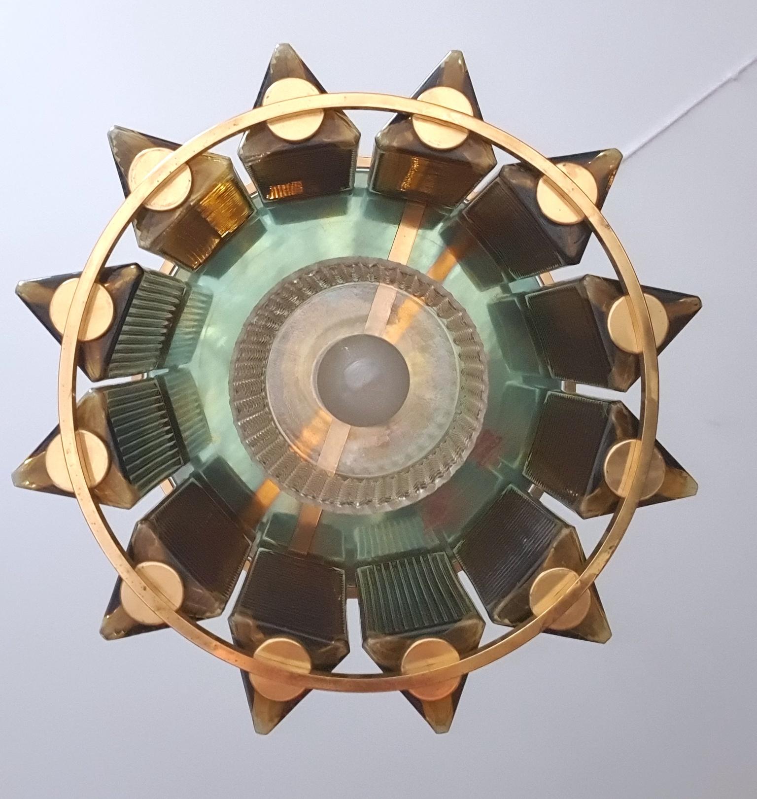 Midcentury Chandelier by Carl Fagerlund  for Orrefors Sweden For Sale 2