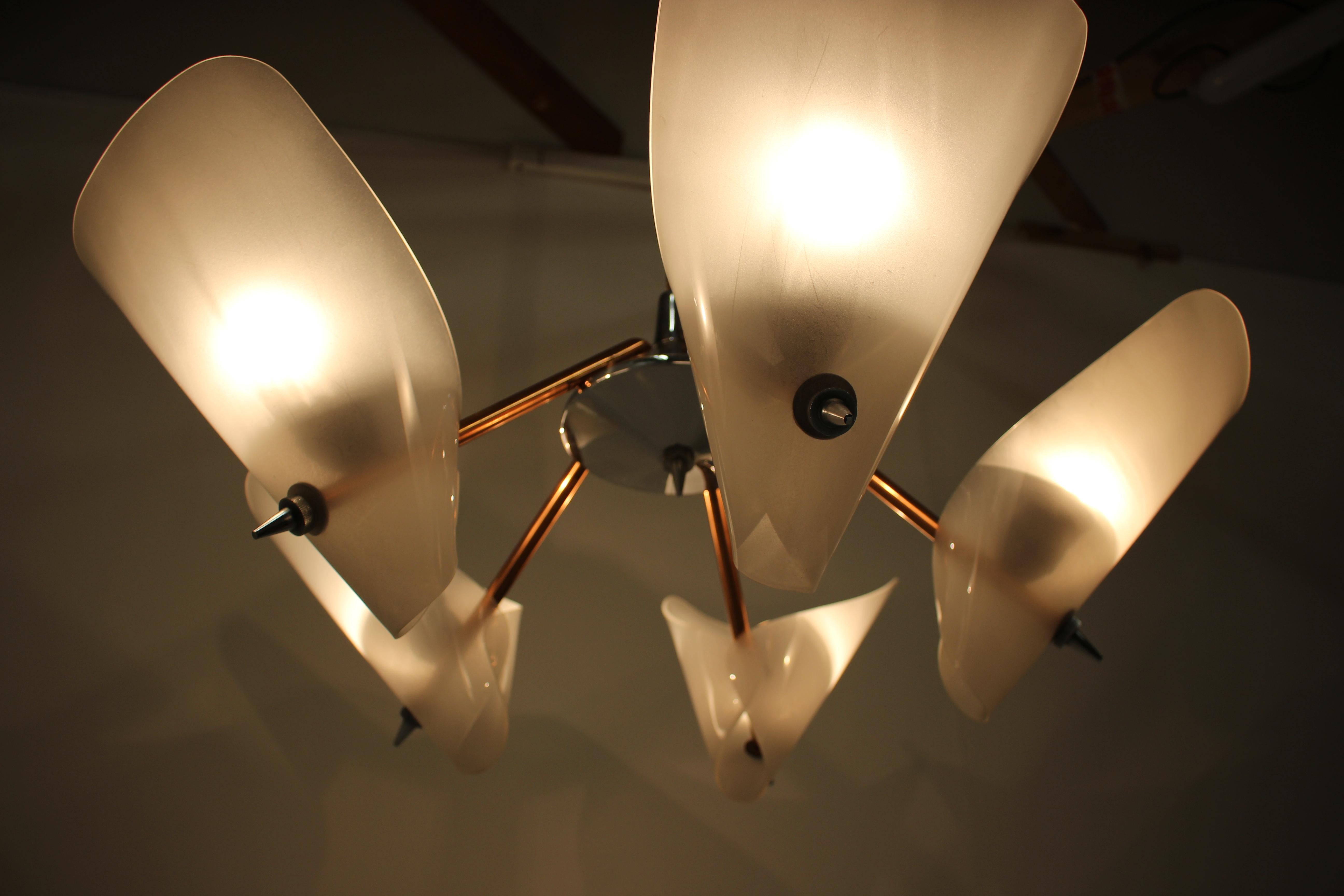Mid-20th Century Midcentury Chandelier by Drukov, 1960s For Sale