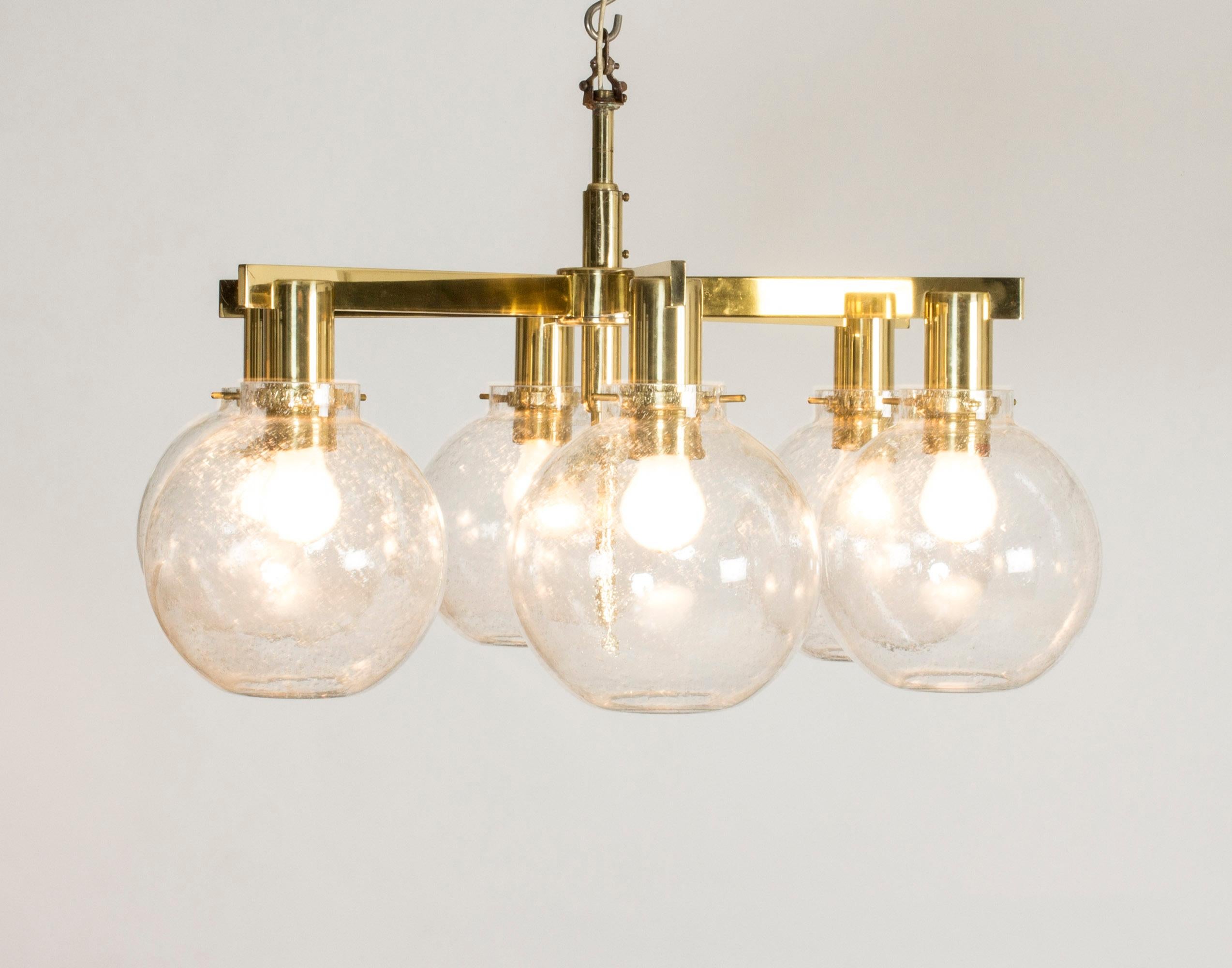 Brass Midcentury Chandelier by Hans-Agne Jakobsson