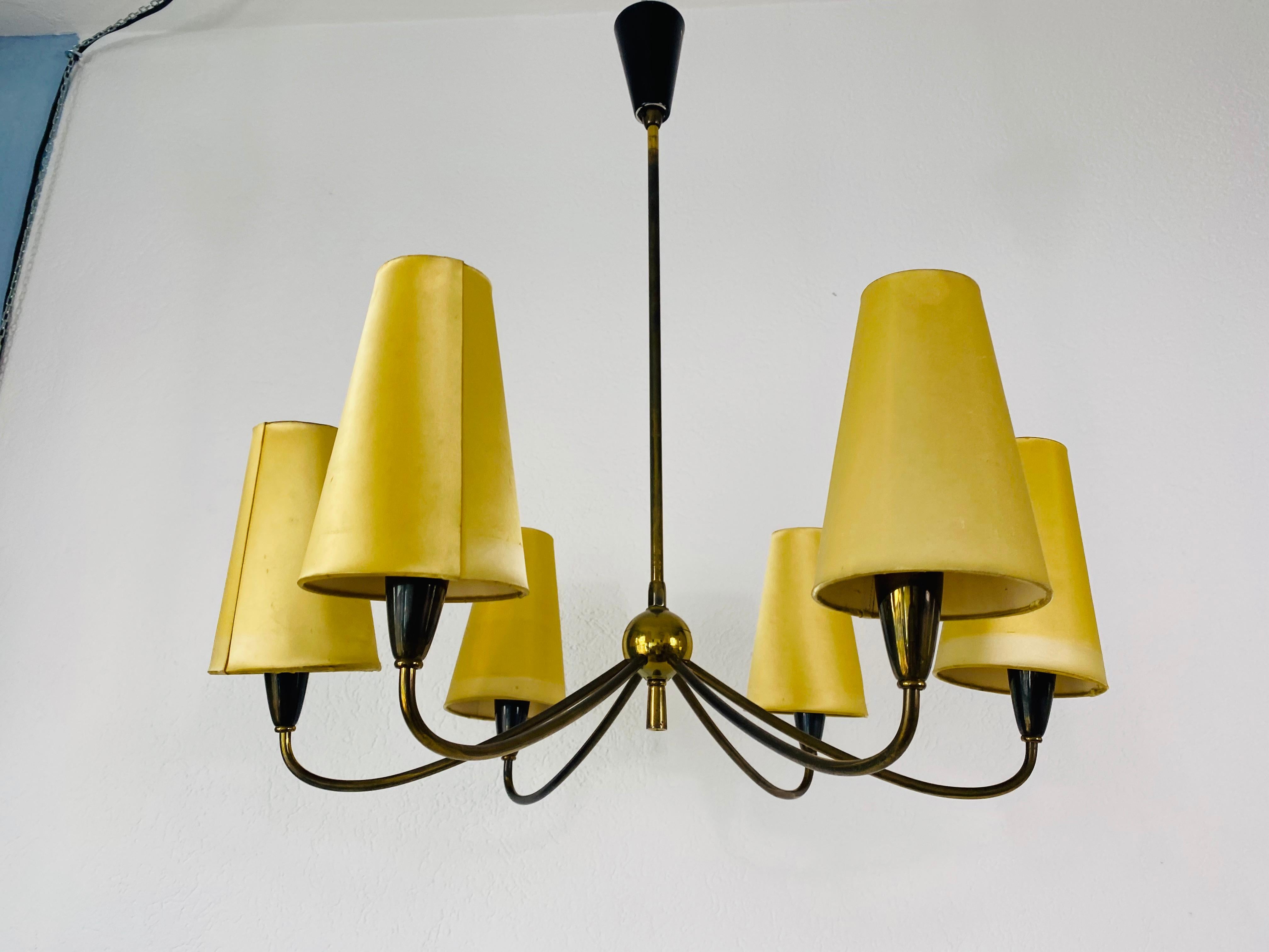 Midcentury Chandelier by Maison Lunel, 1950s In Good Condition In Hagenbach, DE