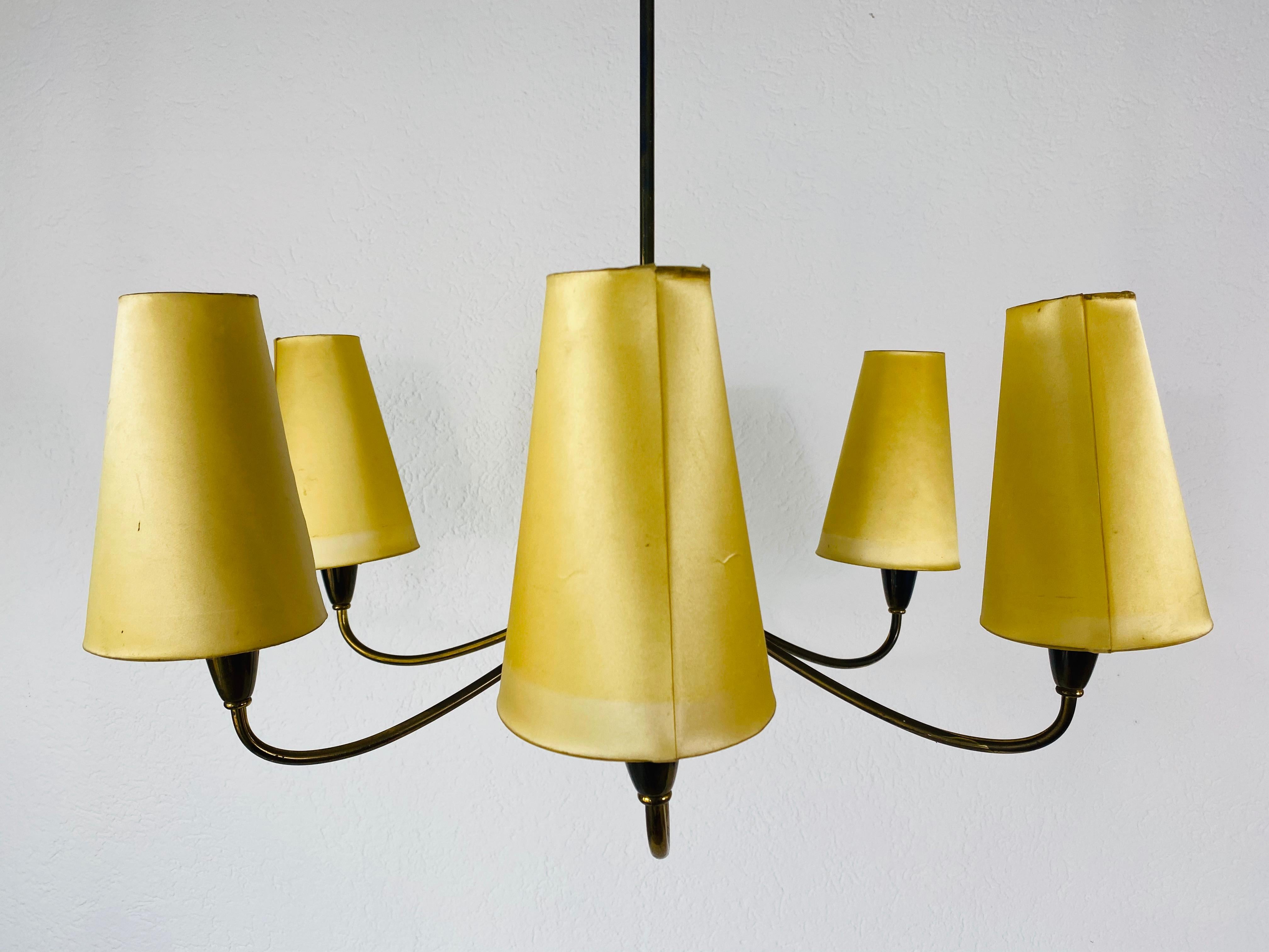 Metal Midcentury Chandelier by Maison Lunel, 1950s