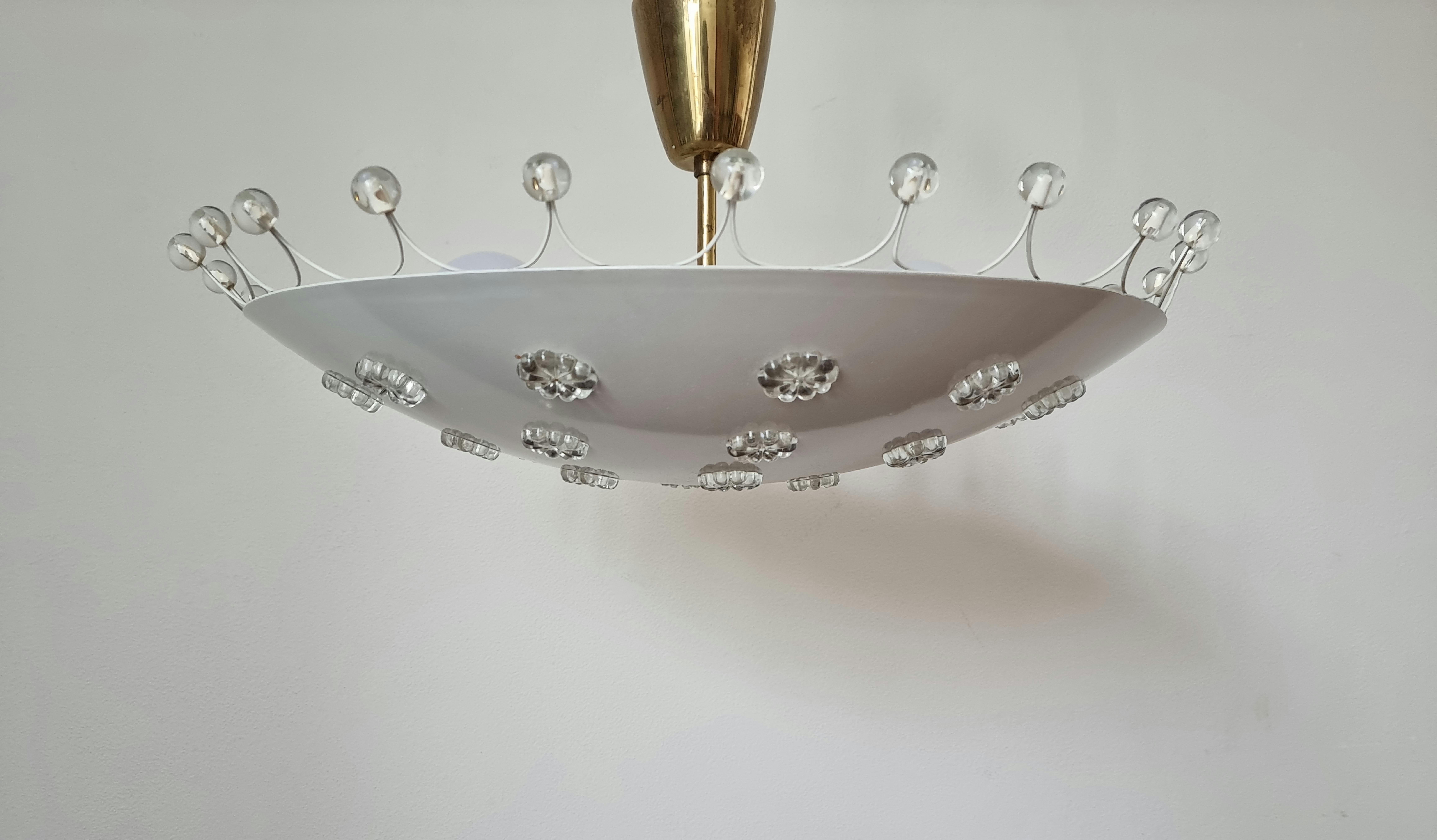 MIdcentury Chandelier, Ceiling Lamp, Emil Stejnar, Rupert Nikoll, Austria, 1960s 4