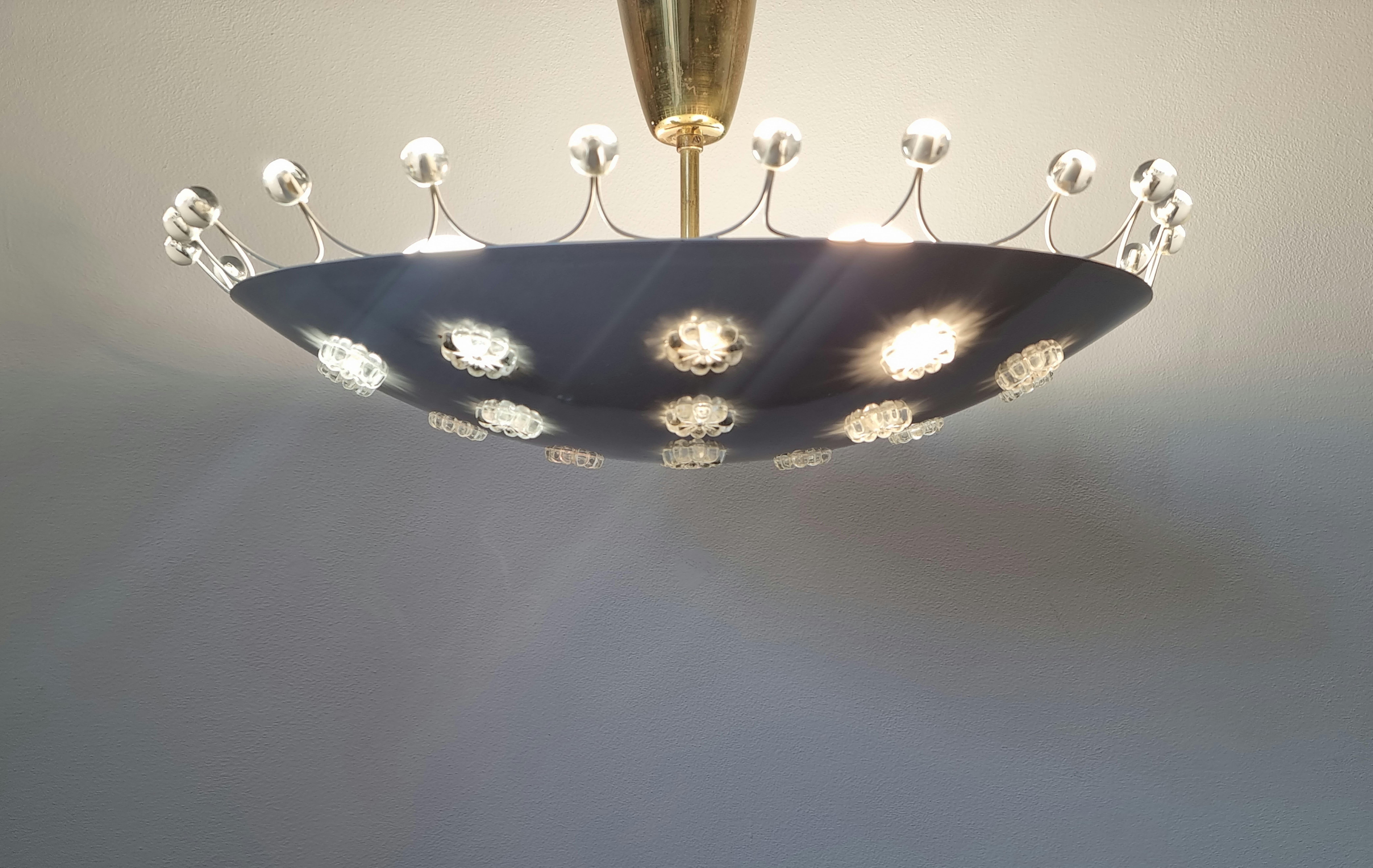 MIdcentury Chandelier, Ceiling Lamp, Emil Stejnar, Rupert Nikoll, Austria, 1960s 6