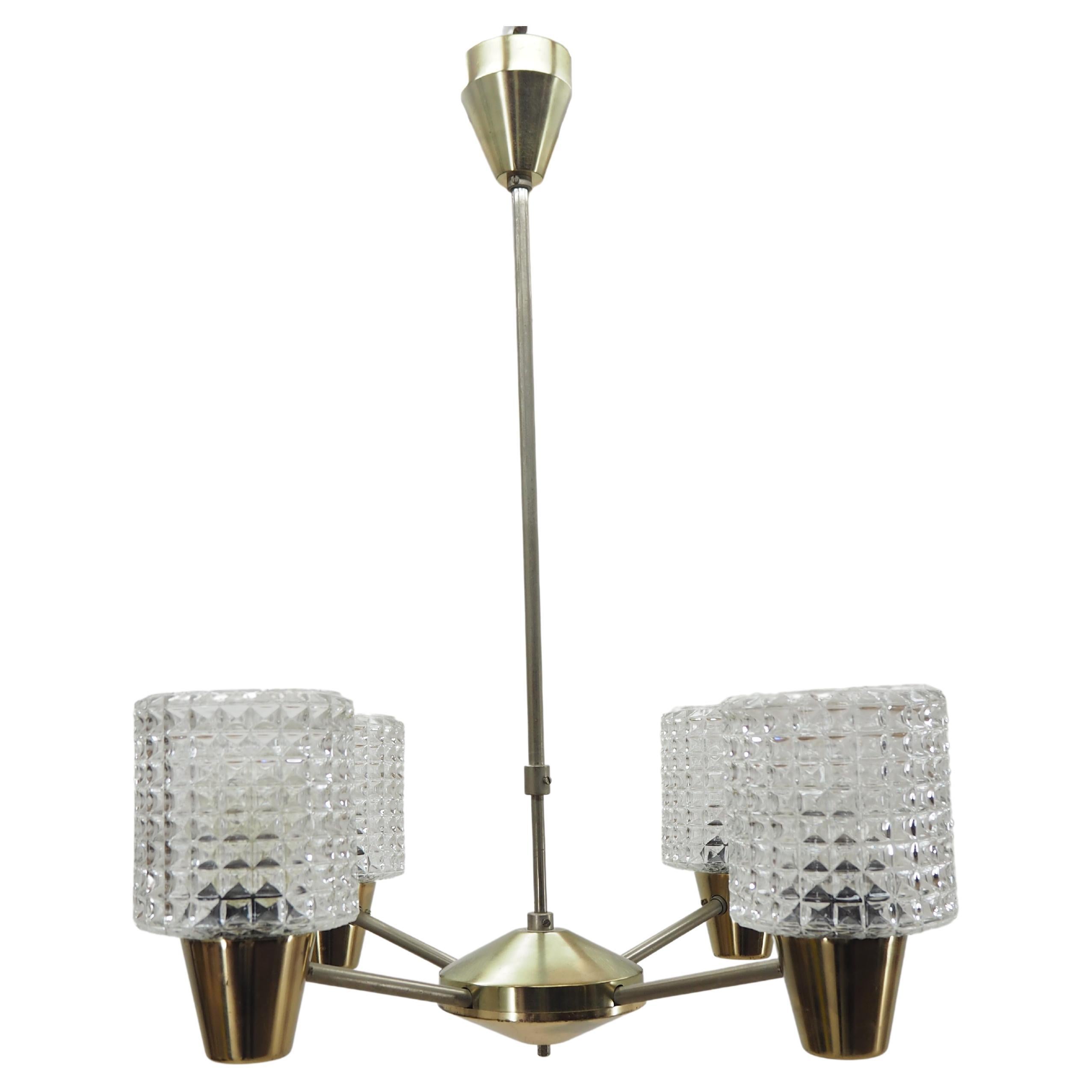 Midcentury Chandelier, Czechoslovakia For Sale