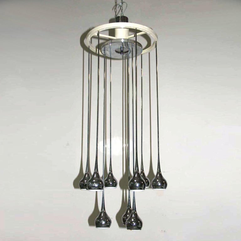 Mid-Century Modern Midcentury Chandelier Design by Angelo Brotto, Esperia, Italy, 1960s For Sale