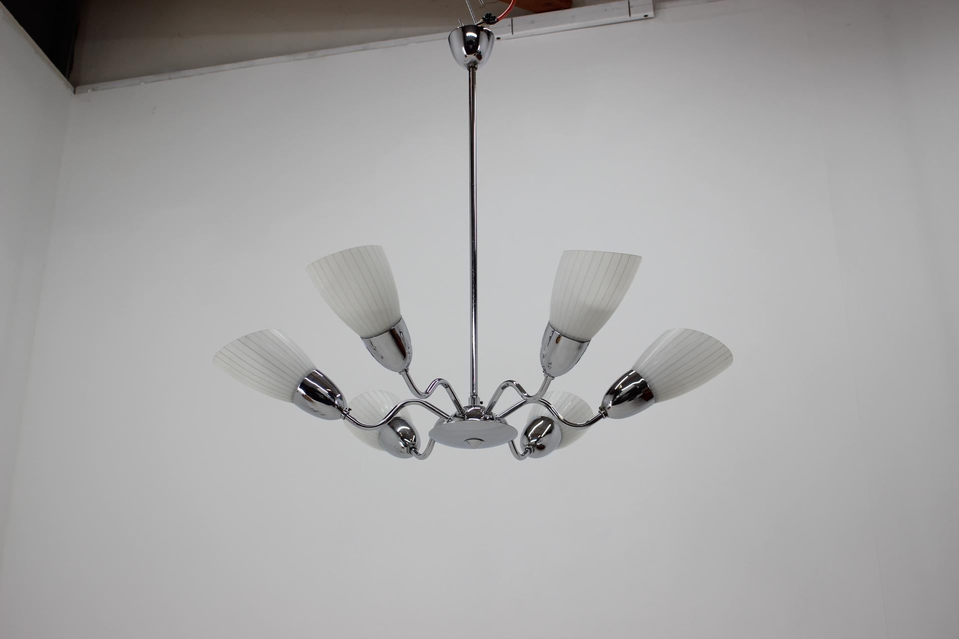 Czech Midcentury Chandelier/ Elektroinstala Děčín, 1960s For Sale